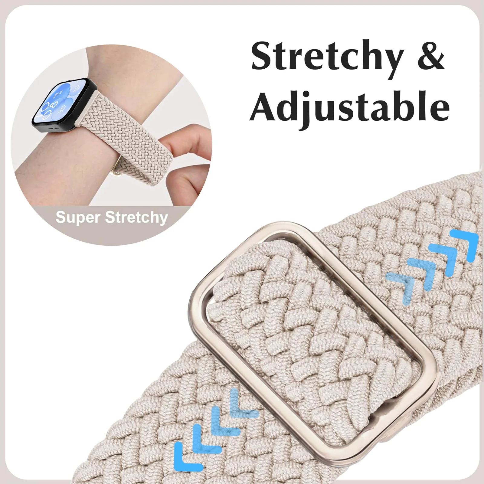 DL3 Mobilak Replacecment Band Compatible with Huawei Watch Fit 3 for Women Men, Adjustable Braided Bands Straps Elastics Sport Wristband Nylon Band for Huawei Watch Fit 3 Strap - Starlight