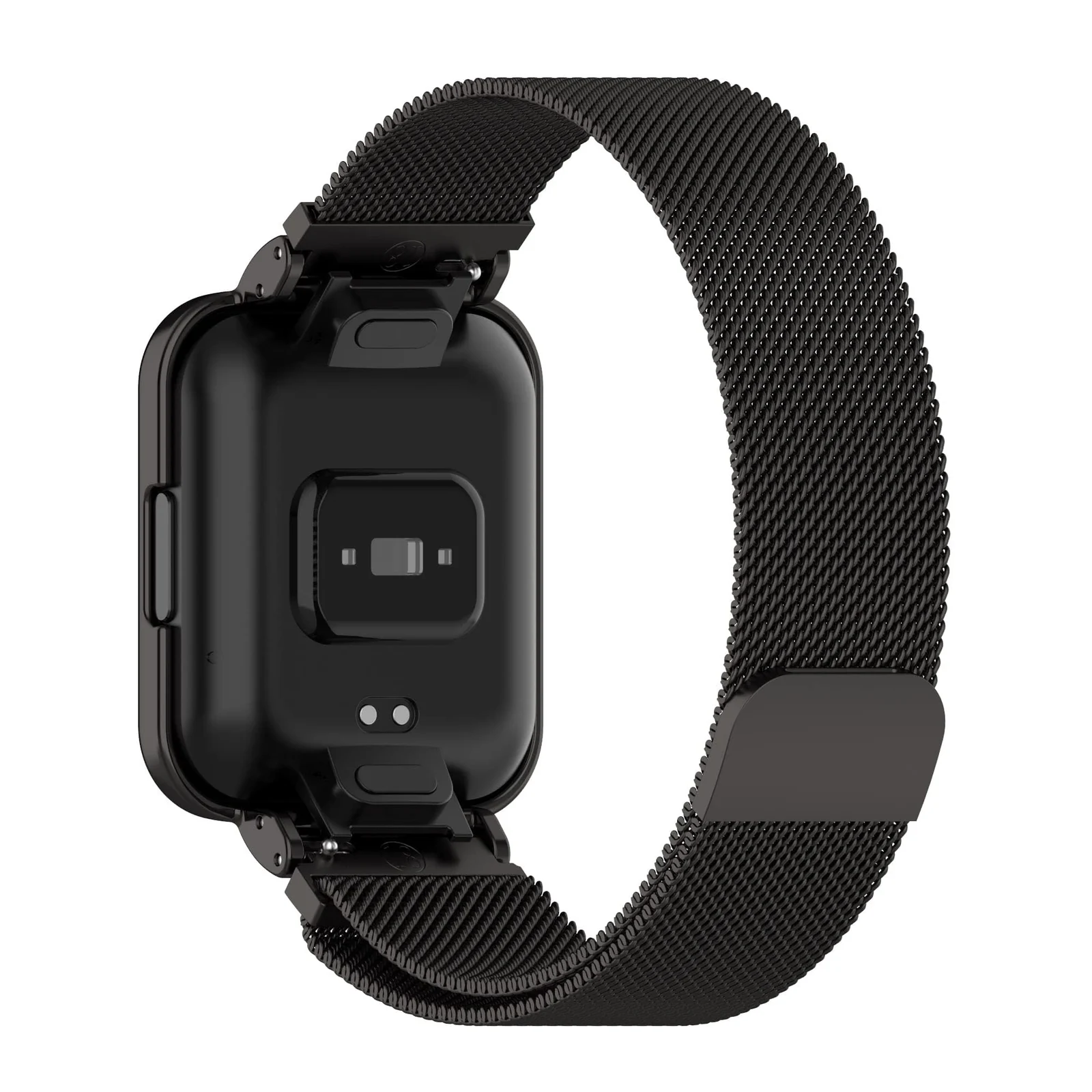 DL3 Mobilak Strap For Xiaomi Redmi Watch 2 Lite/Poco Watch/Redmi Watch 2 / Horloge 2, Magnetic Metal Stainless Steel Adjustable Wristbands Breathable Watch Band With Frame Metal - Black