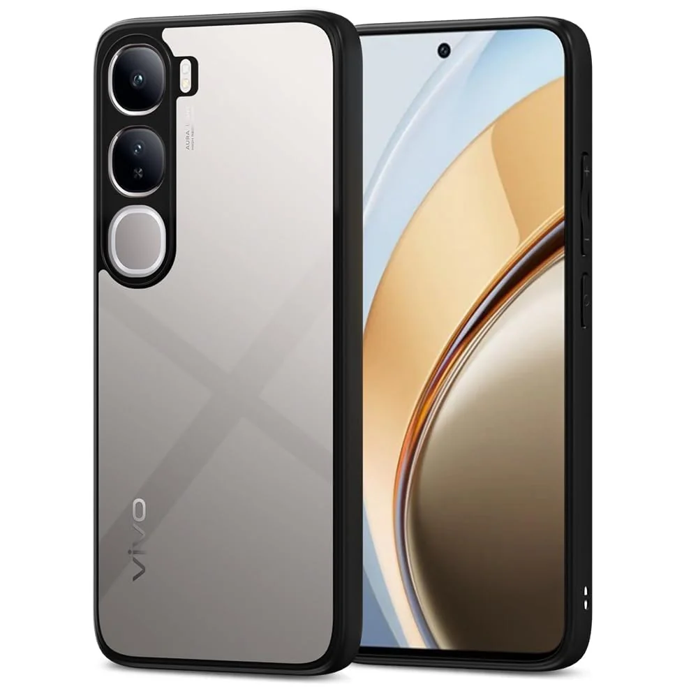 DL3 Mobilak Clear PC and TPU Protective Case for vivo V40 Lite 4G / 5G with Camera Protection and Military-Grade Protection - Black