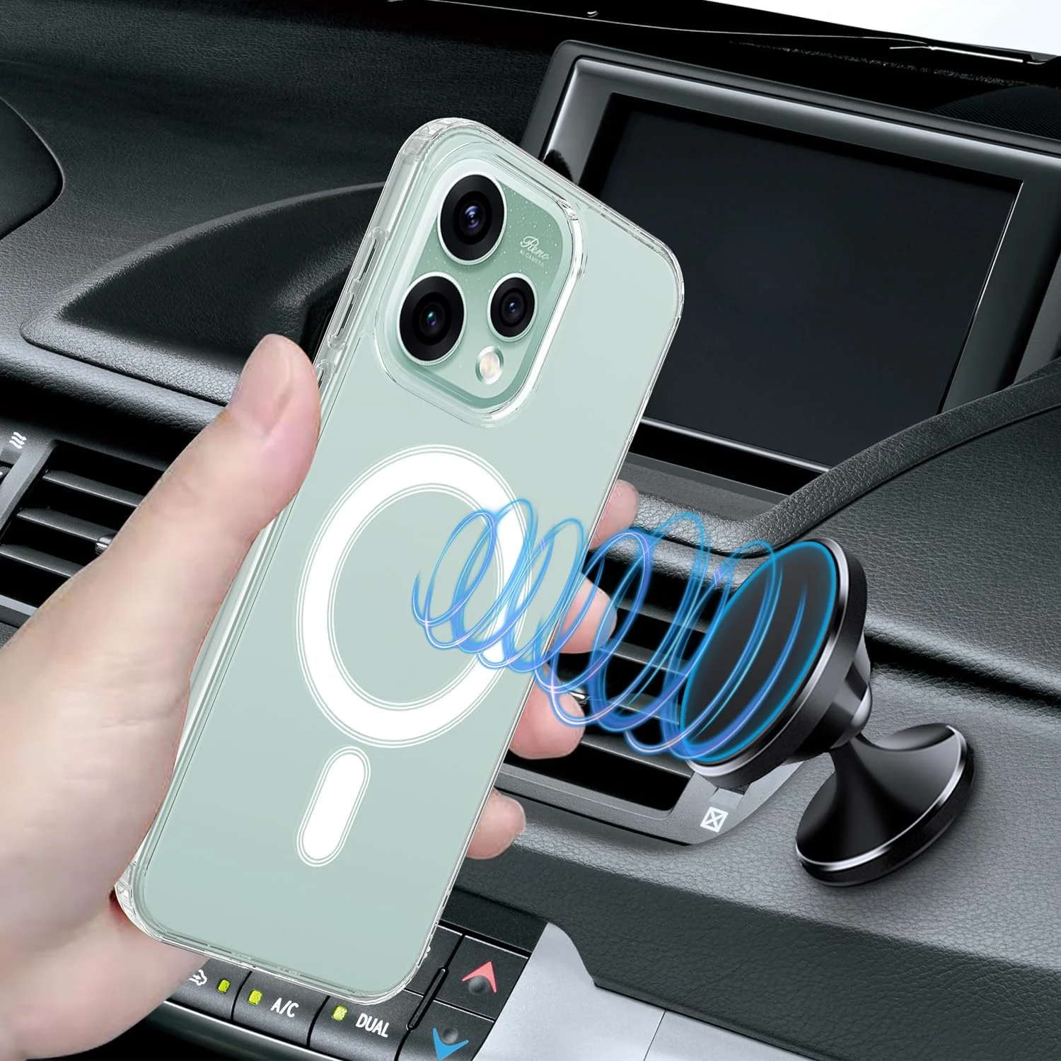 MOBIGON Slim Magnetic MagSafe-Compatible Phone Case for OPPO Reno 15 5G, Clear