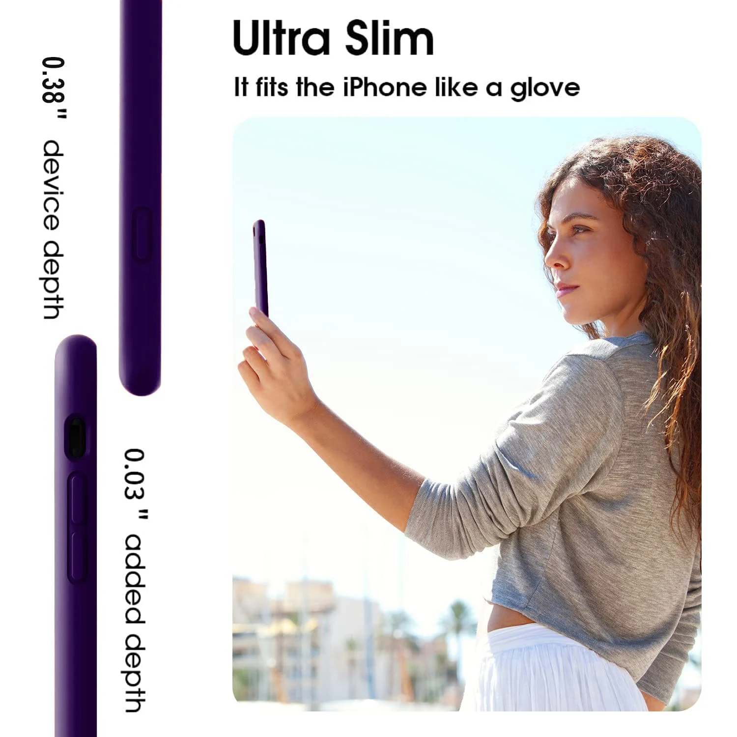 DL3 Mobilak Liquid Silicone Case for iPhone 7 Plus / iPhone 8 Plus, Shock-absorbing protection, Scratch-resistant surface, Soft microfiber lining - violet