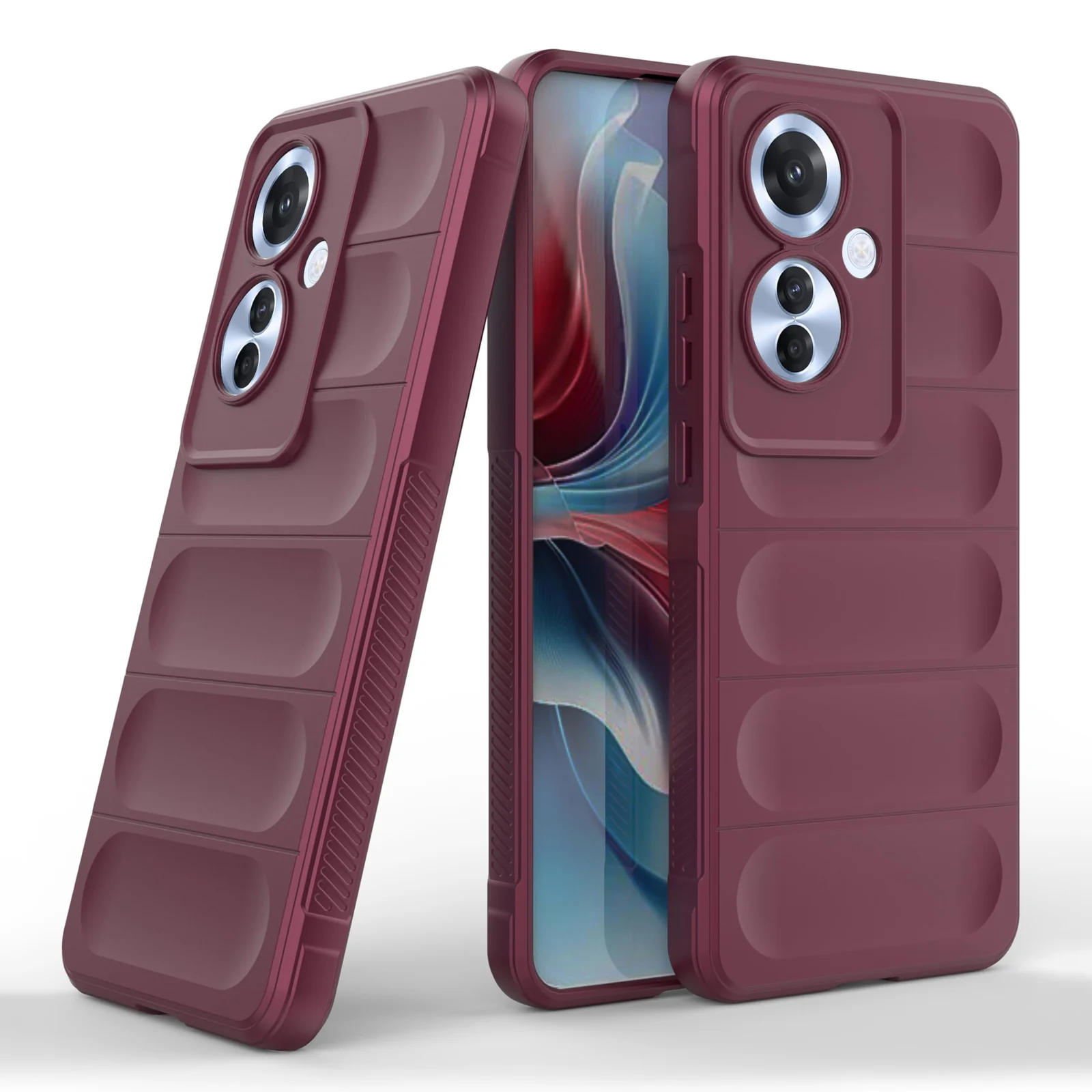 DL3 Mobilak Soft Silicone Protective Case for OPPO Reno 11F 5G with Camera Protection and Shockproof Design - Plum