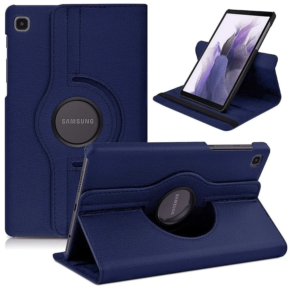 DL3 Mobilak Protective Cover for Samsung Galaxy Tab A7 Lite (SM-T220/T225), 360° Rotatable Smart Stand, Leather Folio Flip Cover with Multi-Angle Viewing, Auto Wake Sleep - Blue