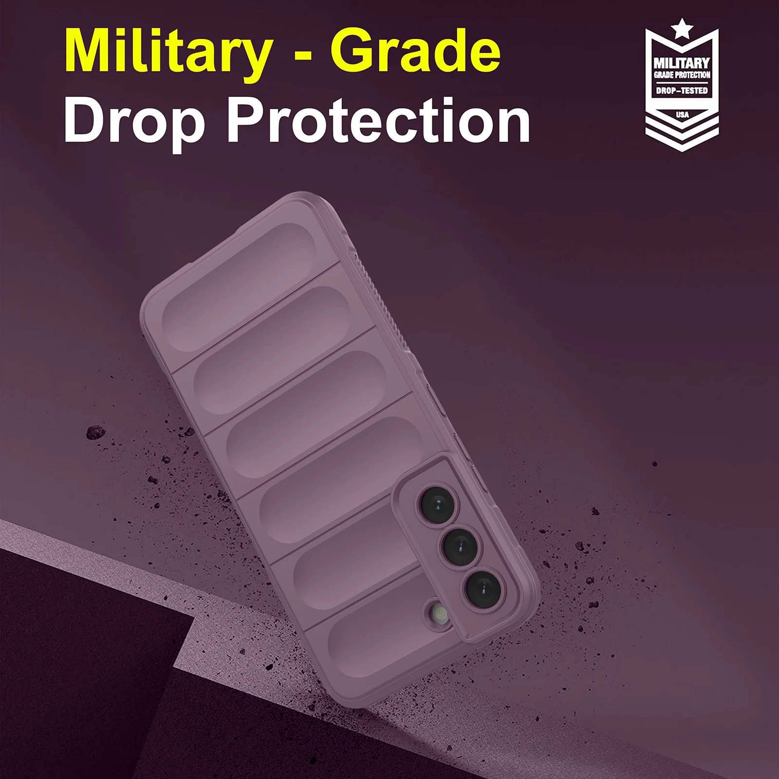DL3 Mobilak Rugged Protective Case for Samsung Galaxy S21 FE, Camera protection, Shock-absorbing protection, Non-slip grip - Purple