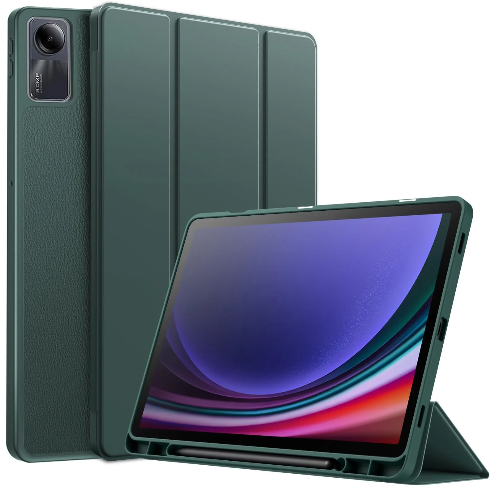 DL3 Mobilak Smart Case For Xiaomi Redmi Pad SE 11 inch Tablet 2023 Cover with Pencil Holder, Soft TPU Smart Stand Back Cover Auto Wake/Sleep