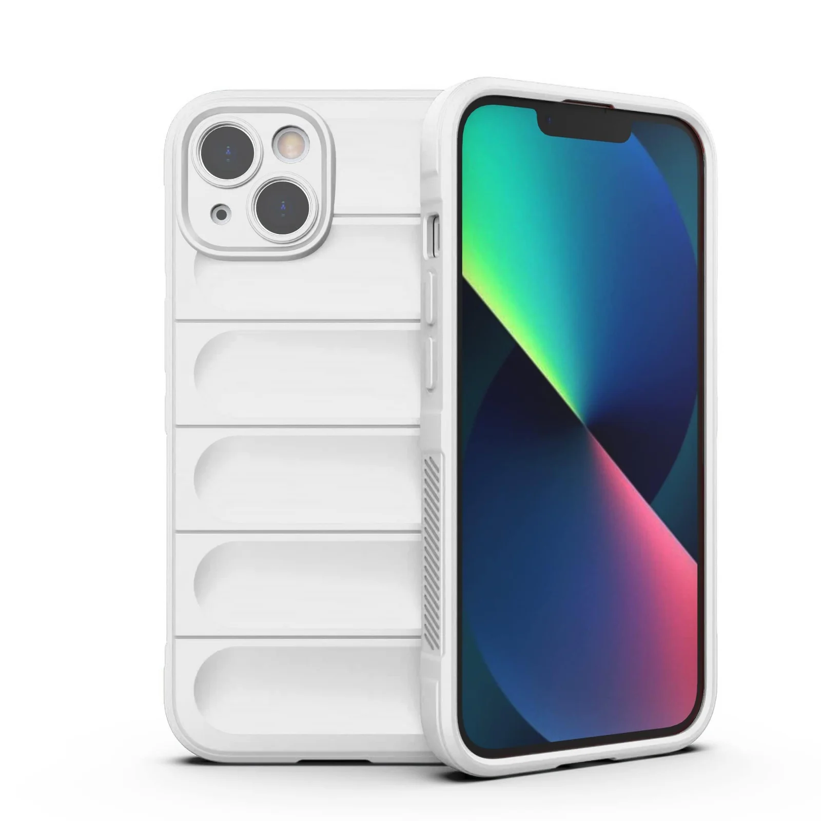 DL3 Mobilak Soft Silicone Protective Case for Apple iPhone 15 with Camera Protection and Shockproof Design - White