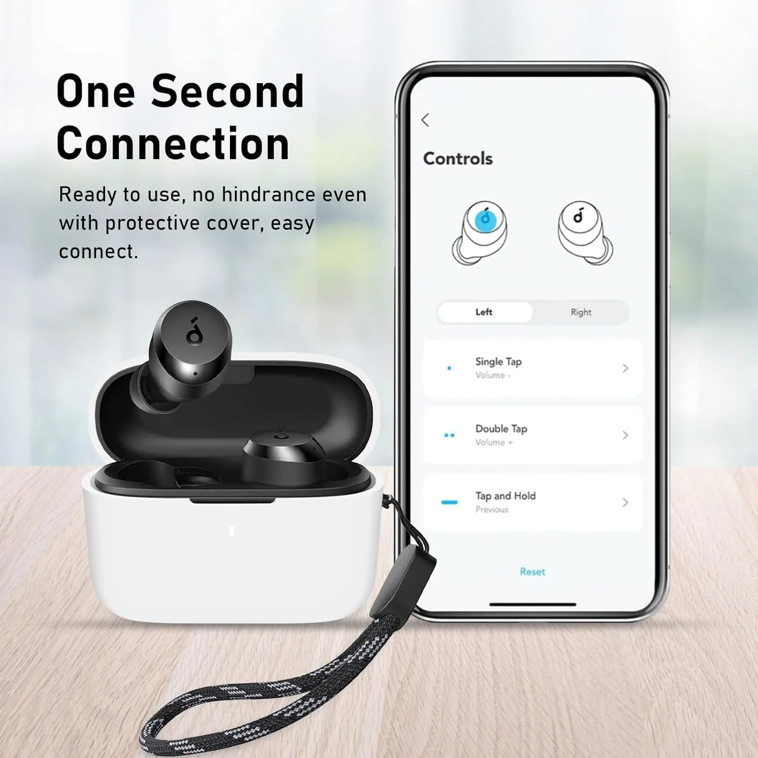 DL3 Mobilak Silicone Cover Case Compatible with Soundcore by Anker A20i Portable Protective Cover With Keychain - White