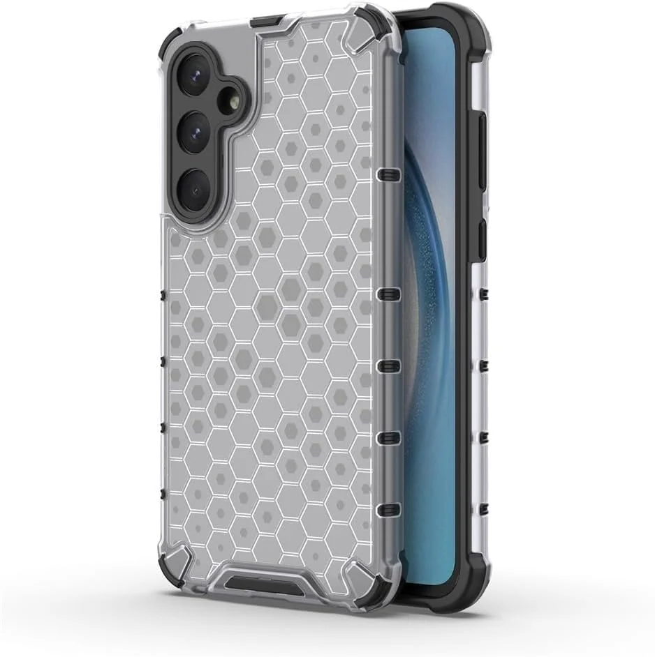 DL3 Mobilak Honeycomb Protective Case for Samsung Galaxy A55, Shock-absorbing protection, Transparent design, Slim, lightweight profile - Clear