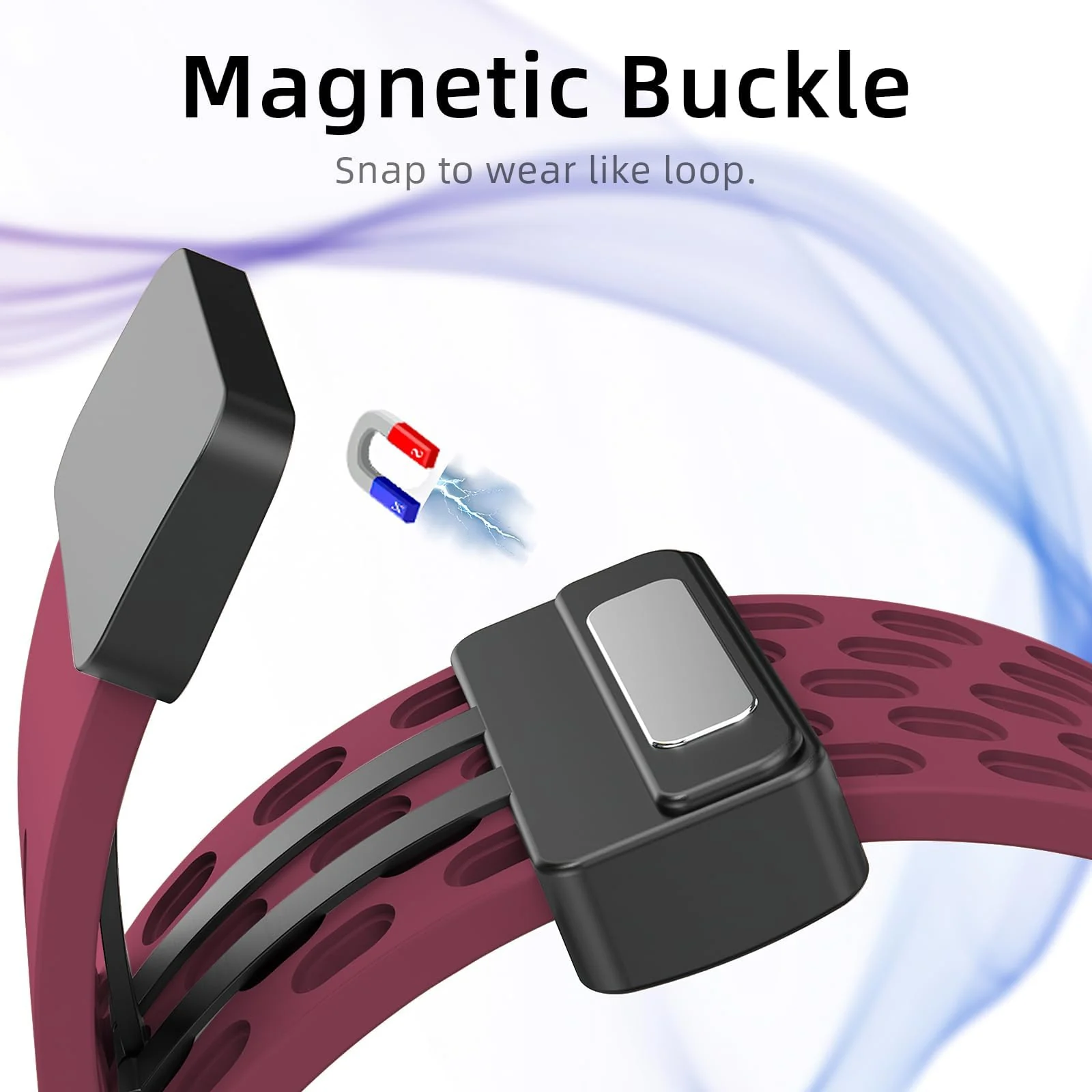 DL3 Mobilak Magnetic Bands for Apple Watch Band 49mm 46mm 45mm 44mm 42mm, Soft Silicone Magnetic Buckle Breathable Sport Watch Strap for iWatch Ultra2 Ultra SE SE2 Series 10 9 8 7 6 5 4 3 2 1 - Wine Red