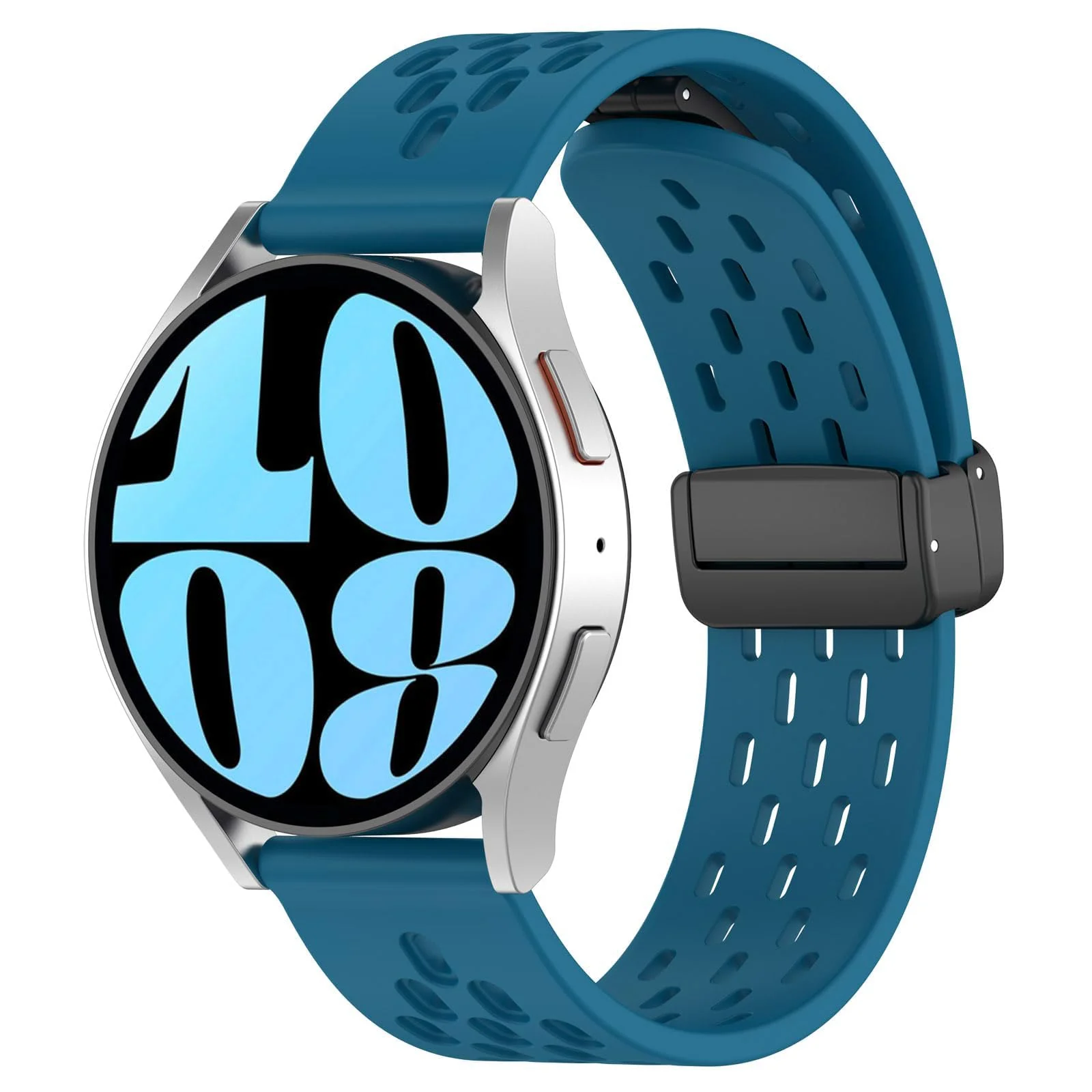 DL3 Mobilak Silicone Band Magnetic Clasp 22MM Strap For Samsung galaxy watch3 45mm /galaxy 46mm/Gear S3/Huawei watch GT3 46MM/GT2E/GT2 Pro/GT GT2 46MM/Magic Watch2 46mm/Amazfit GTR 3/4 (Rock) - Rock Blue