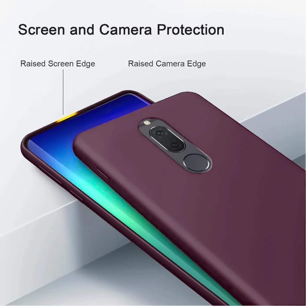 DL3 Mobilak Silicone Protective Case for Huawei Mate 10 Lite, Shock-absorbing protection, Scratch-resistant surface, Soft microfiber lining - Wine Red