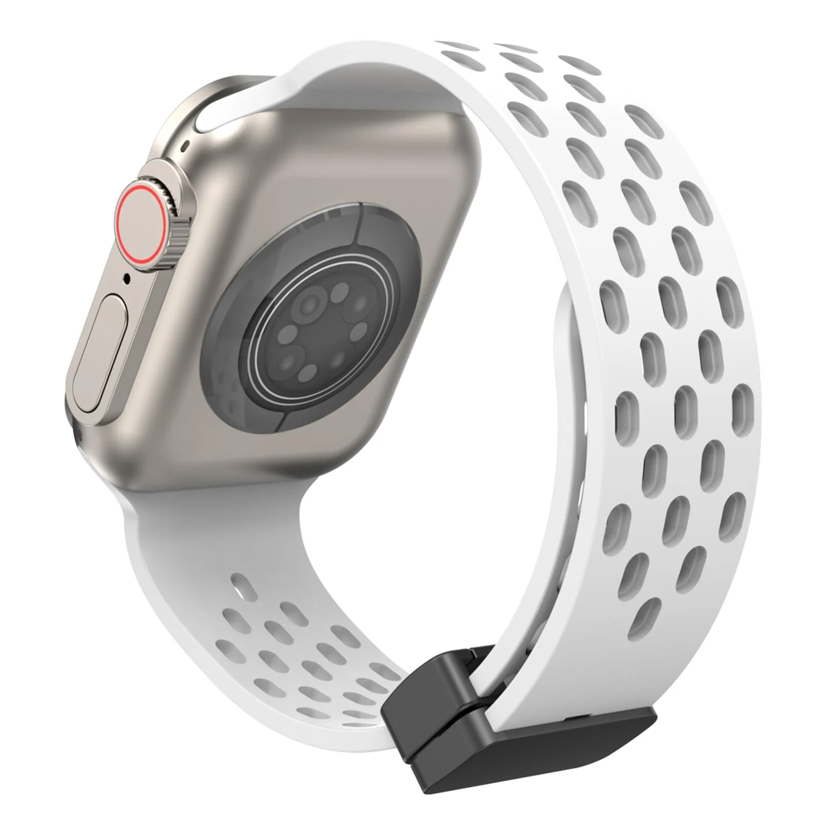 DL3 Mobilak Magnetic Bands for Apple Watch Band 41mm 40mm 38mm, for Women Men, Soft Silicone Magnetic Buckle Breathable Sport Watch Strap for iWatch Series SE 8 7 6 5 4 3 2 1 - White