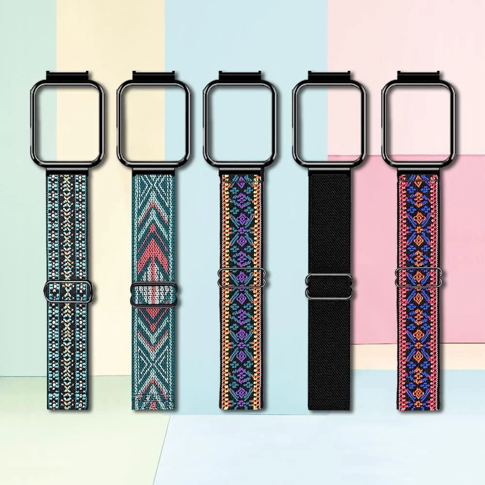 DL3 Mobilak Strap Compatible with Xiaomi Redmi Watch 2 Lite/Poco Watch/Redmi Watch 2 / Horloge 2 Bracelets, Nylon Replacement Strap Sport PU Protective Case + Watch Strap - Green