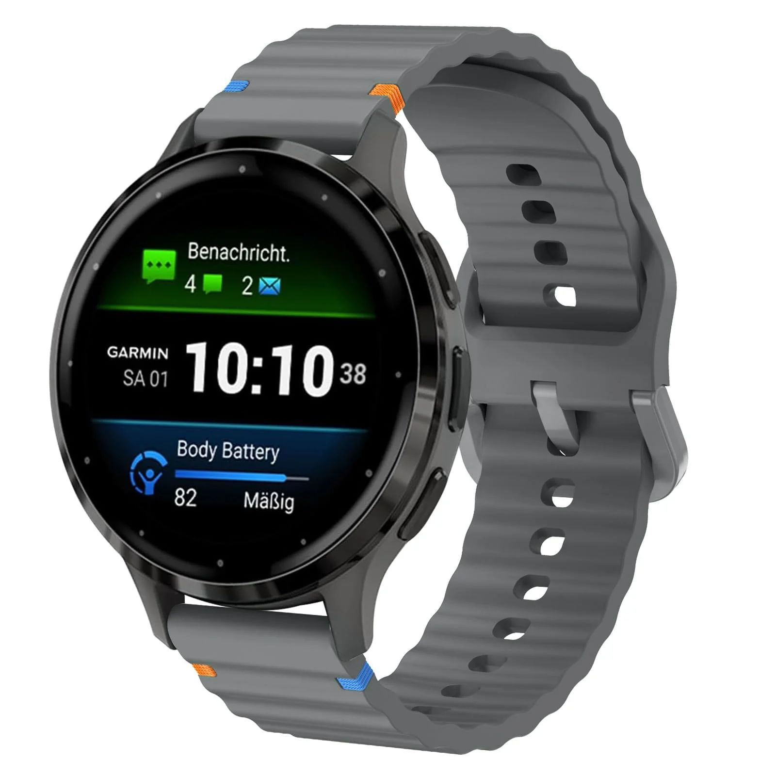 DL3 Mobilak Silicone Sport Band 22MM Strap For Xiaomi Redmi Watch 5 Actie/5 Lite/Samsung Galaxy Watch 3 45mm/Watch 46mm/Gear S3/Huawei watch GT5 GT4 GT3 GT2 GT 46MM/GT2E/GT3 Pro GT 5 Pro (Deep) - Deep Grey