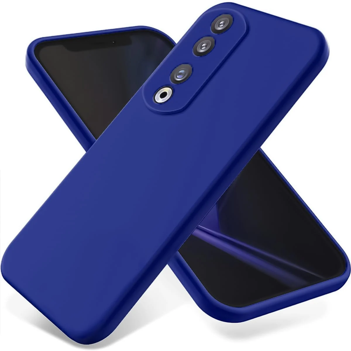 DL3 Mobilak Soft Silicone Protective Case for Honor 90 with Microfiber Lining and Shockproof Design - Pepsi