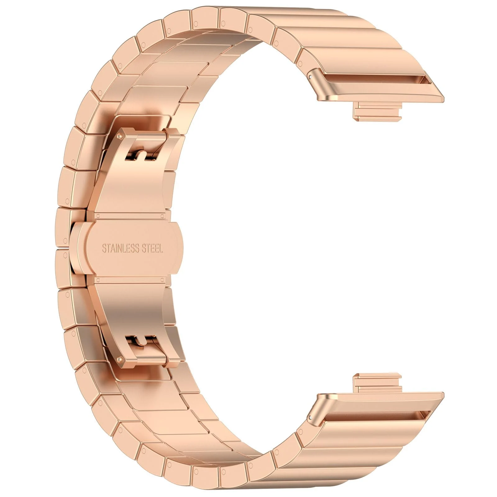 DL3 Mobilak Metal Straps Compatible with Huawei Watch Fit 3/Fit 4/Fit 4 Pro Strap, Stainless Steel Replacement Band with Folding Clasp, Adjustable Replacement Bracelet Wristband - A-rose Gold