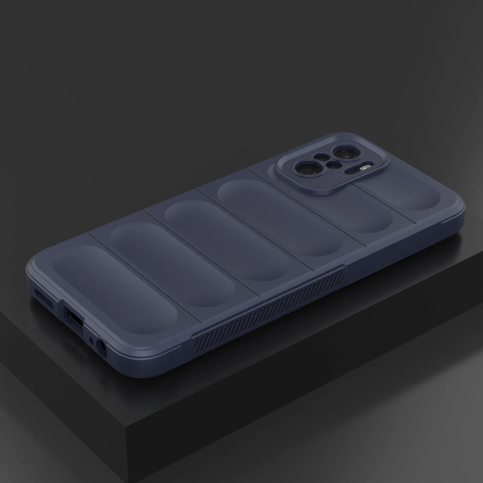 DL3 Mobilak Flexible Silicone and TPU Protective Case with Camera Protection for Xiaomi Redmi Note 10 4G / Note 10S - Blue