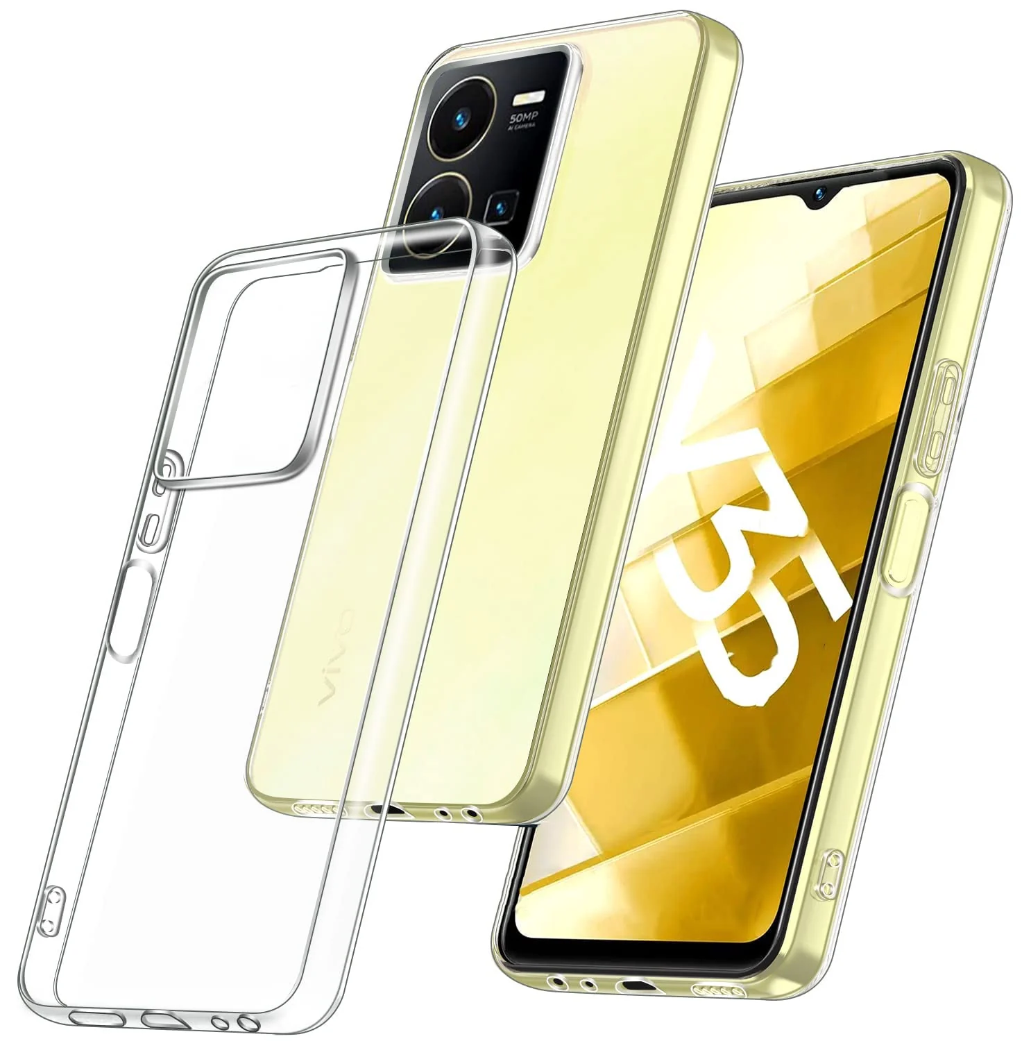 DL3 Mobilak Case Compatible with vivo Y35 4G / vivo Y22s / Y22 Case Crystal Soft TPU Gel Case Flexible Silicone Anti-Scratch Camera Protection TPU Cover - Clear