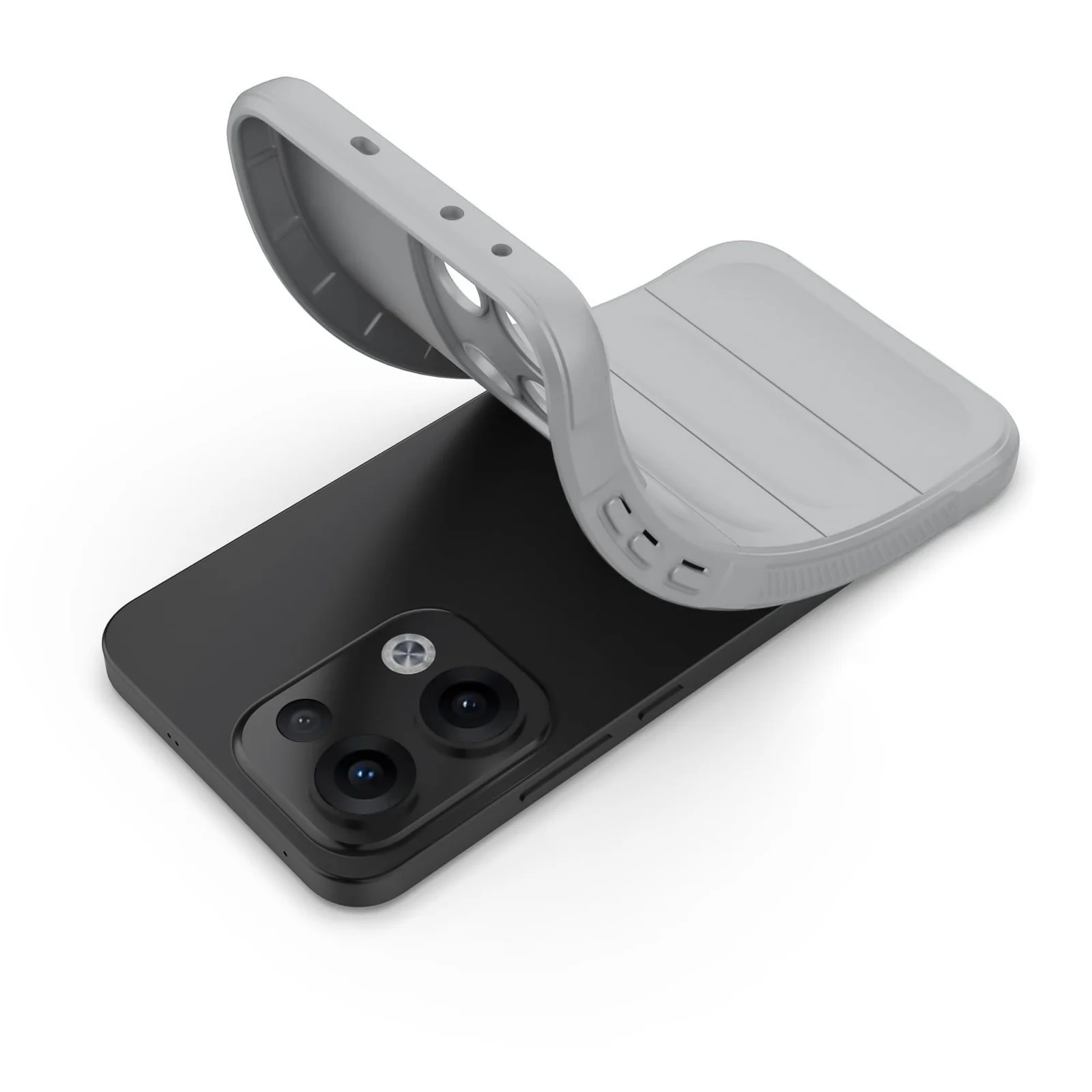 DL3 Mobilak Flexible Silicone and TPU Protective Case with Camera Protection for OPPO Reno 13 5G - Gray