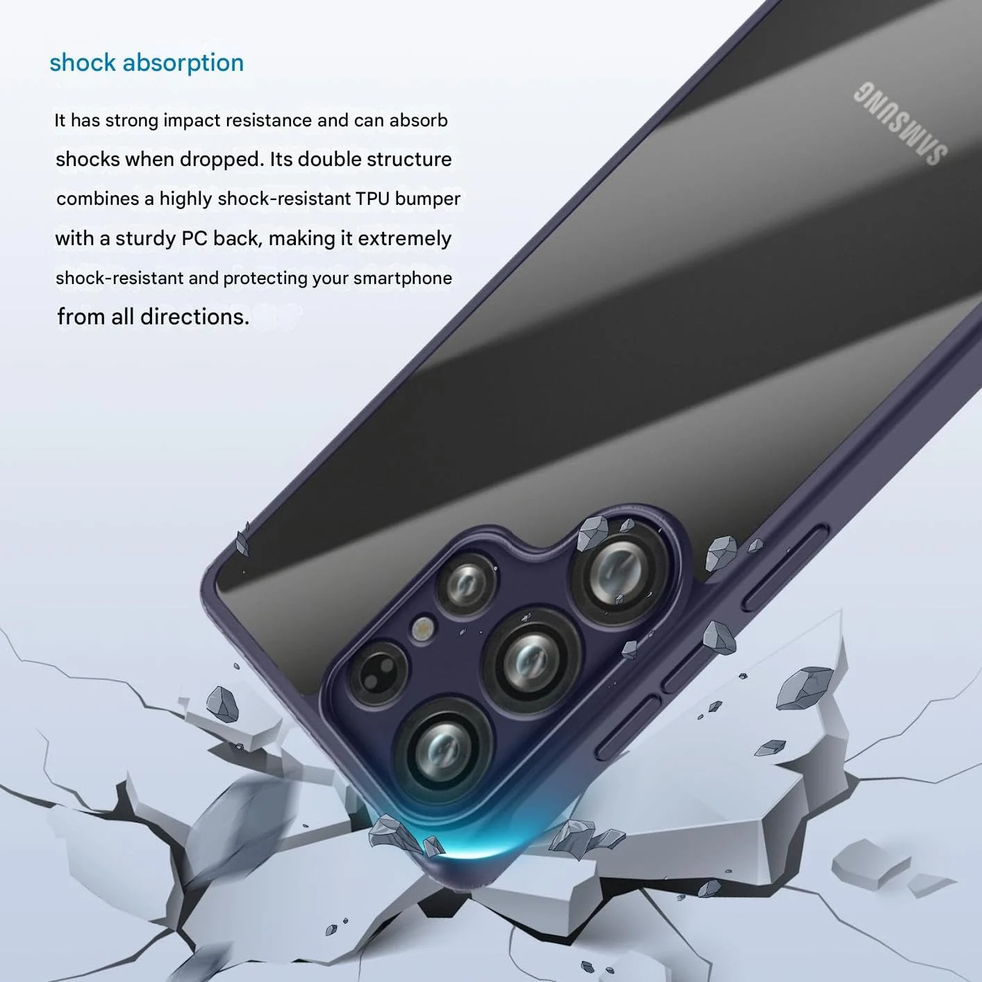 DL3 Mobilak Clear TPU Case for Samsung Galaxy S25 Ultra 5G, Camera protection, Shock-absorbing protection, Scratch-resistant surface - Purple