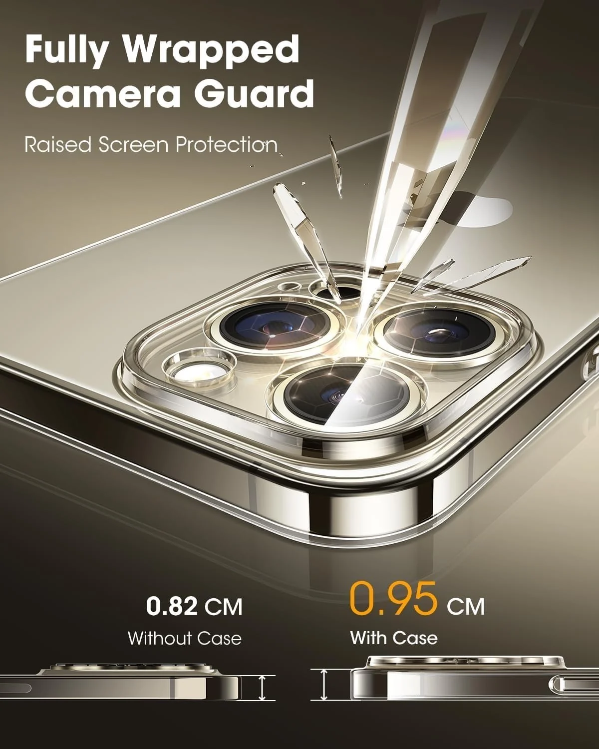 DL3 Mobilak Clear TPU Case for iPhone 15 Pro, Camera protection, Shock-absorbing protection, Raised edges around the screen and camera - Clear