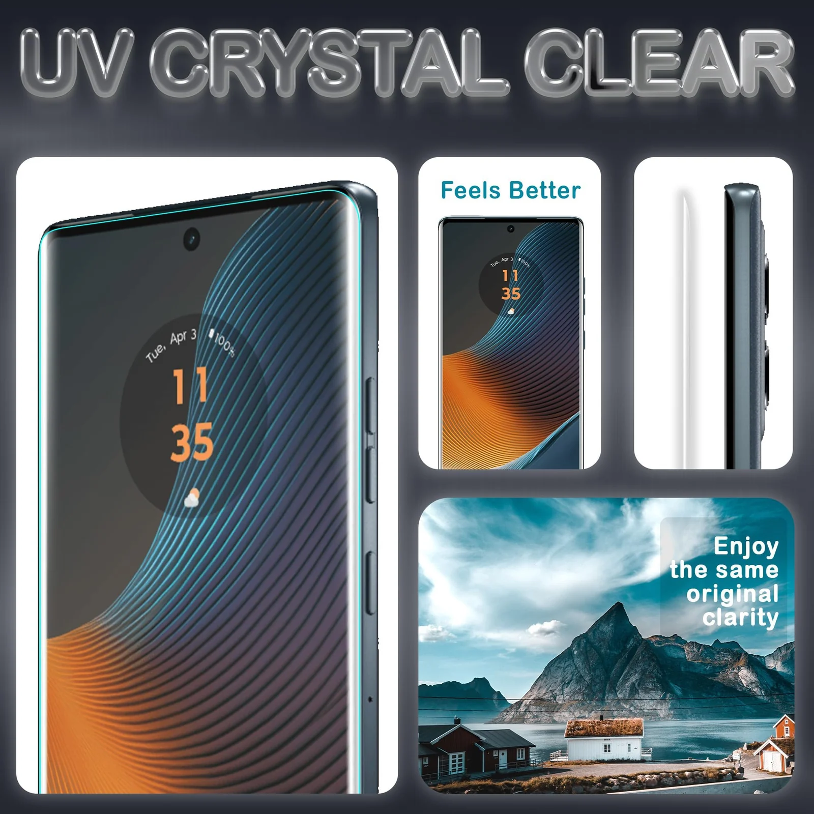 DL3 Mobilak Screen Protector Compatible with Motorola Edge 50 Fusion/Compatible with Motorola Moto G85 5G Full Screen adhesive HD - Clear