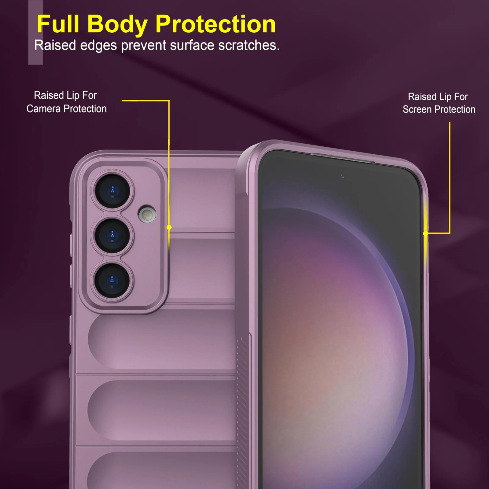 DL3 Mobilak Soft Silicone Protective Case for Samsung Galaxy A35 with Camera Protection and Shockproof Design - Purple