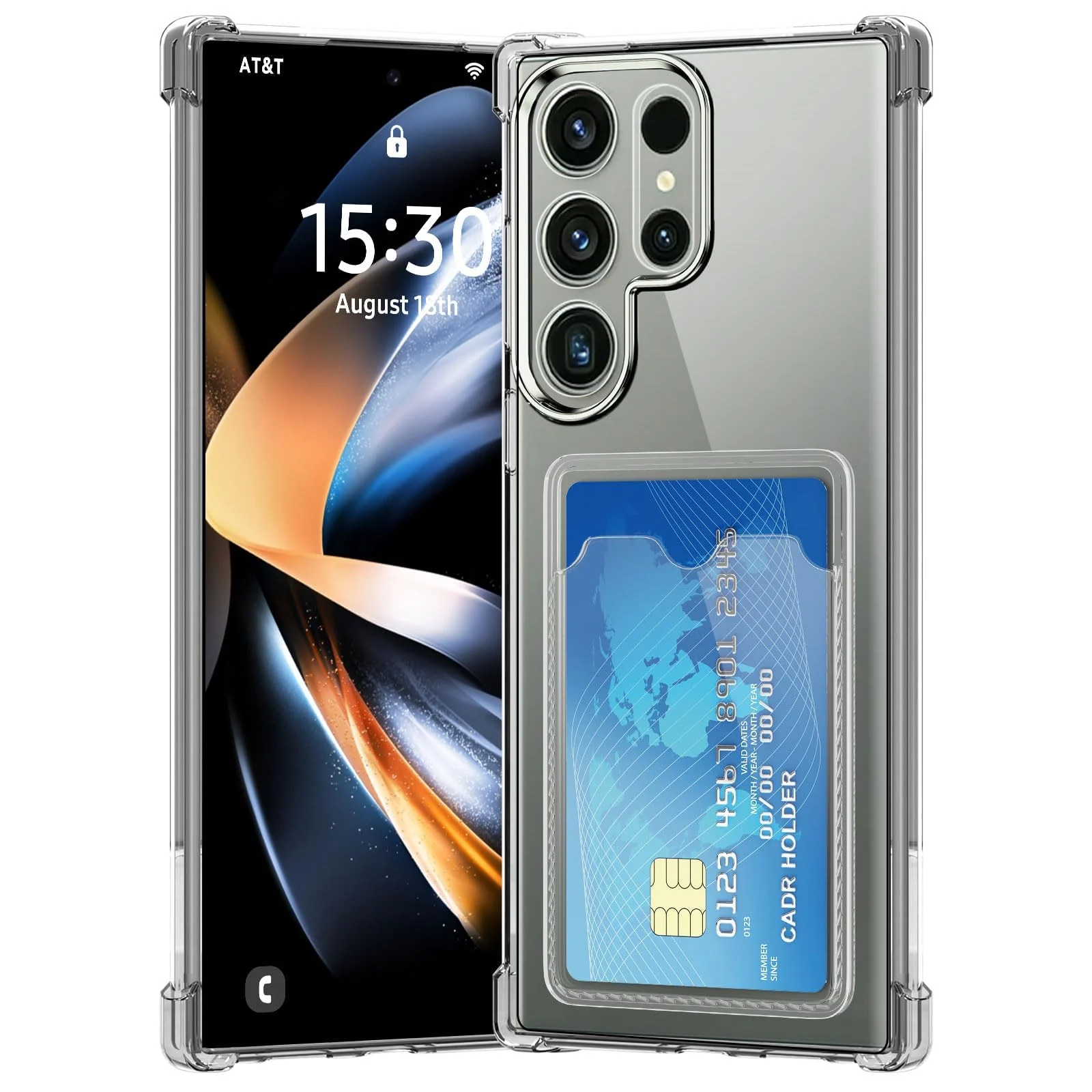 DL3 Mobilak Clear TPU Wallet Case with Card Slot and Camera Protection for Samsung Galaxy S25 Ultra - Clear