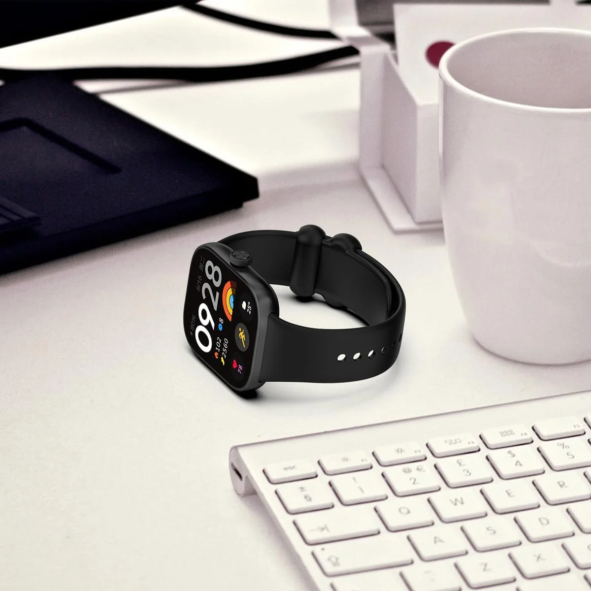 DL3 Mobilak Sport Strap Compatible with Xiaomi Redmi Watch 4/ Xiaomi Band 8 pro, Soft Silicone Sports Wristband for Men Women, Double Ring Adjustable Replacement - Black