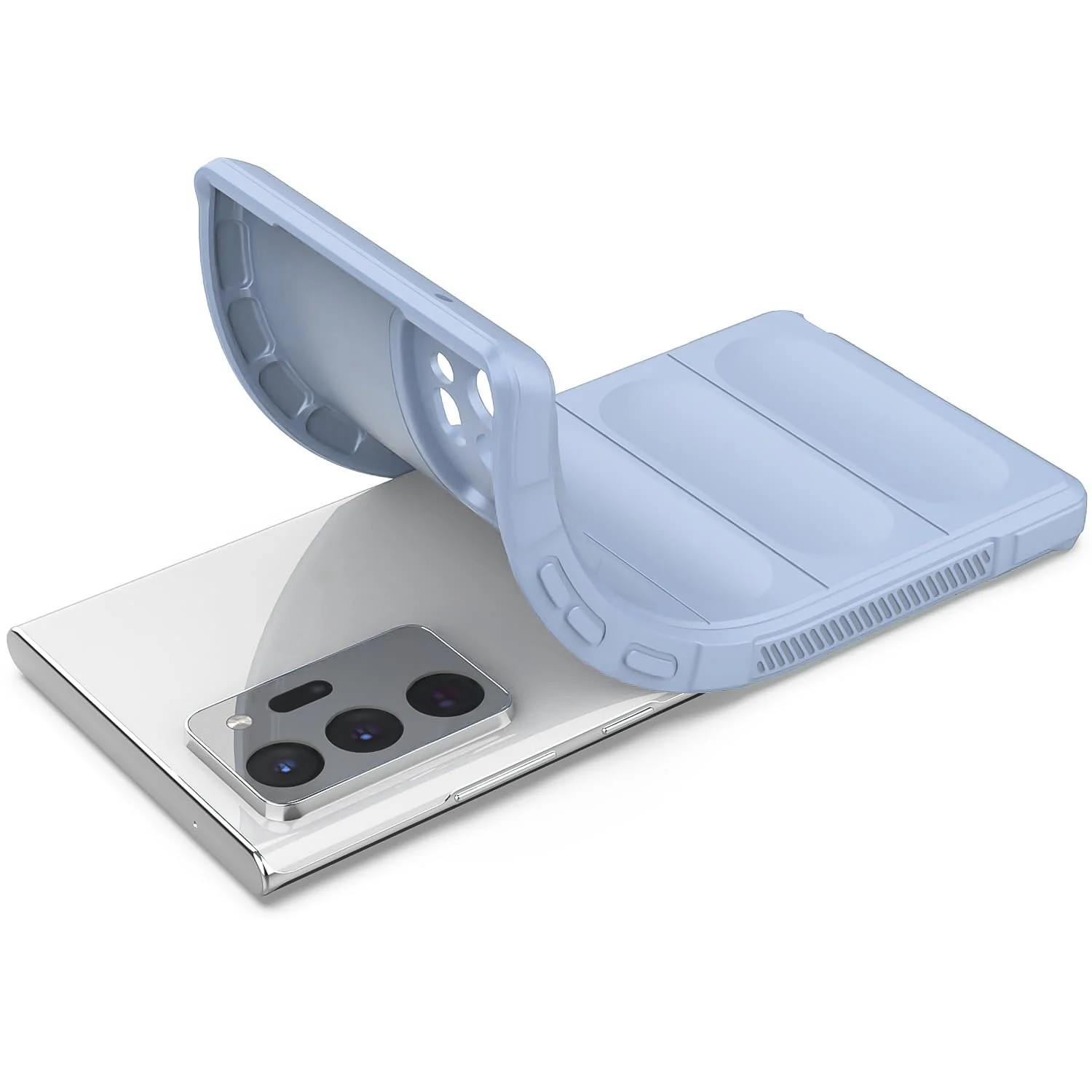 DL3 Mobilak Flexible Silicone and TPU Protective Case with Camera Protection for Samsung Galaxy Note 20 Ultra - Baby Blue