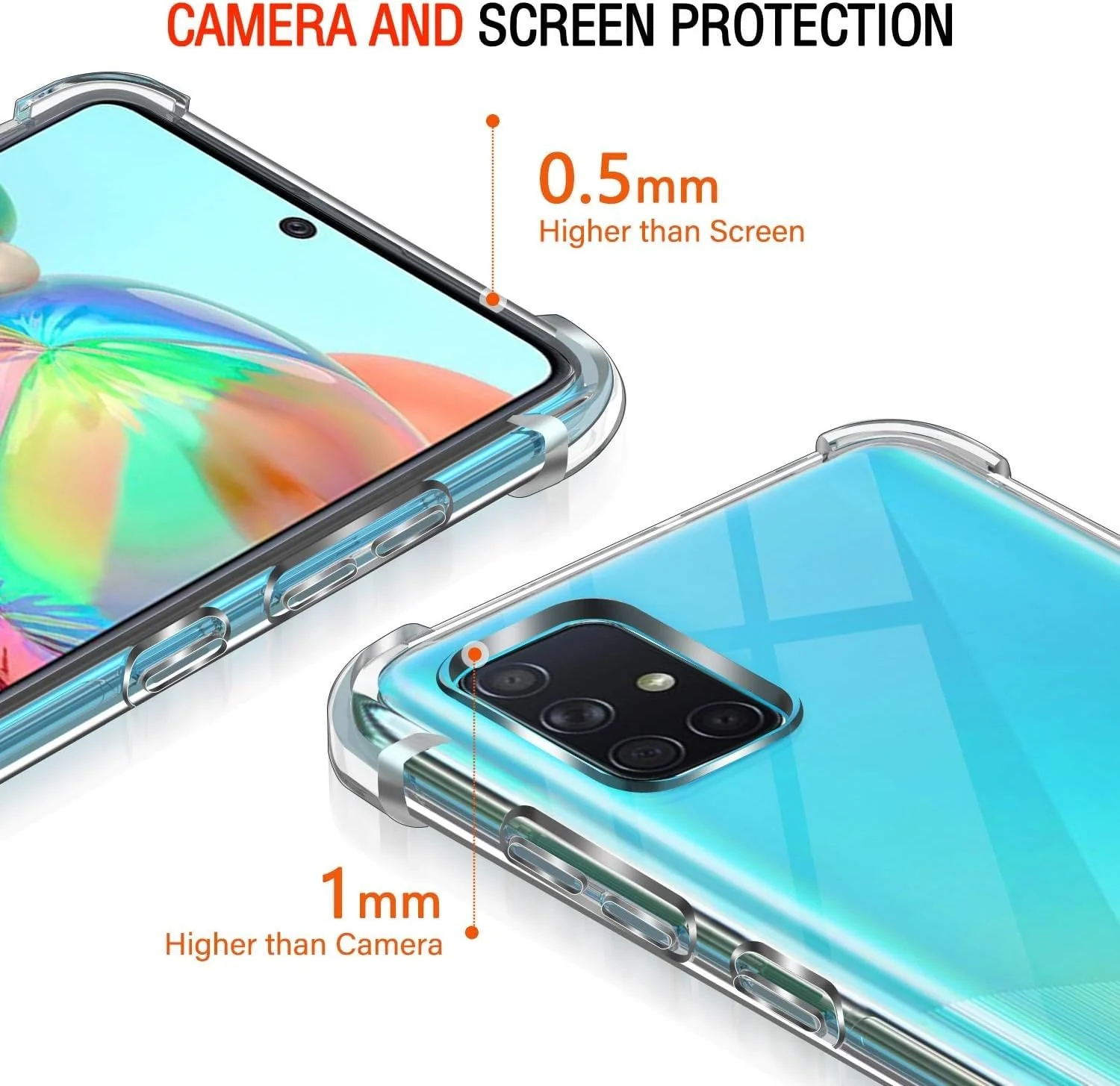 DL3 Mobilak Clear TPU Protective Case for Samsung Galaxy A71 4G with Camera Protection and Shockproof Design - Clear