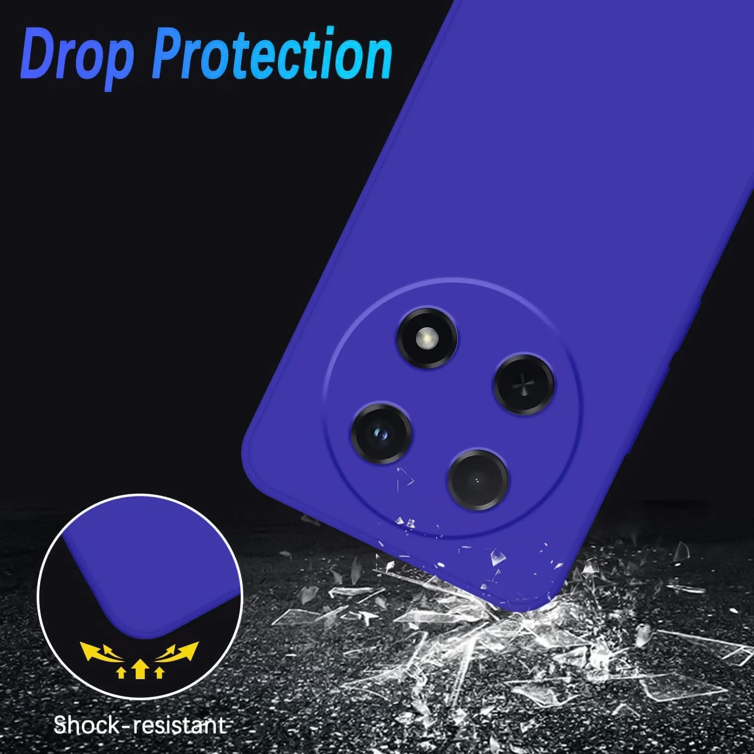 DL3 Mobilak Liquid Silicone Protective Case for Huawei nova 12i with Microfiber Lining and Shockproof Design - Pepsi