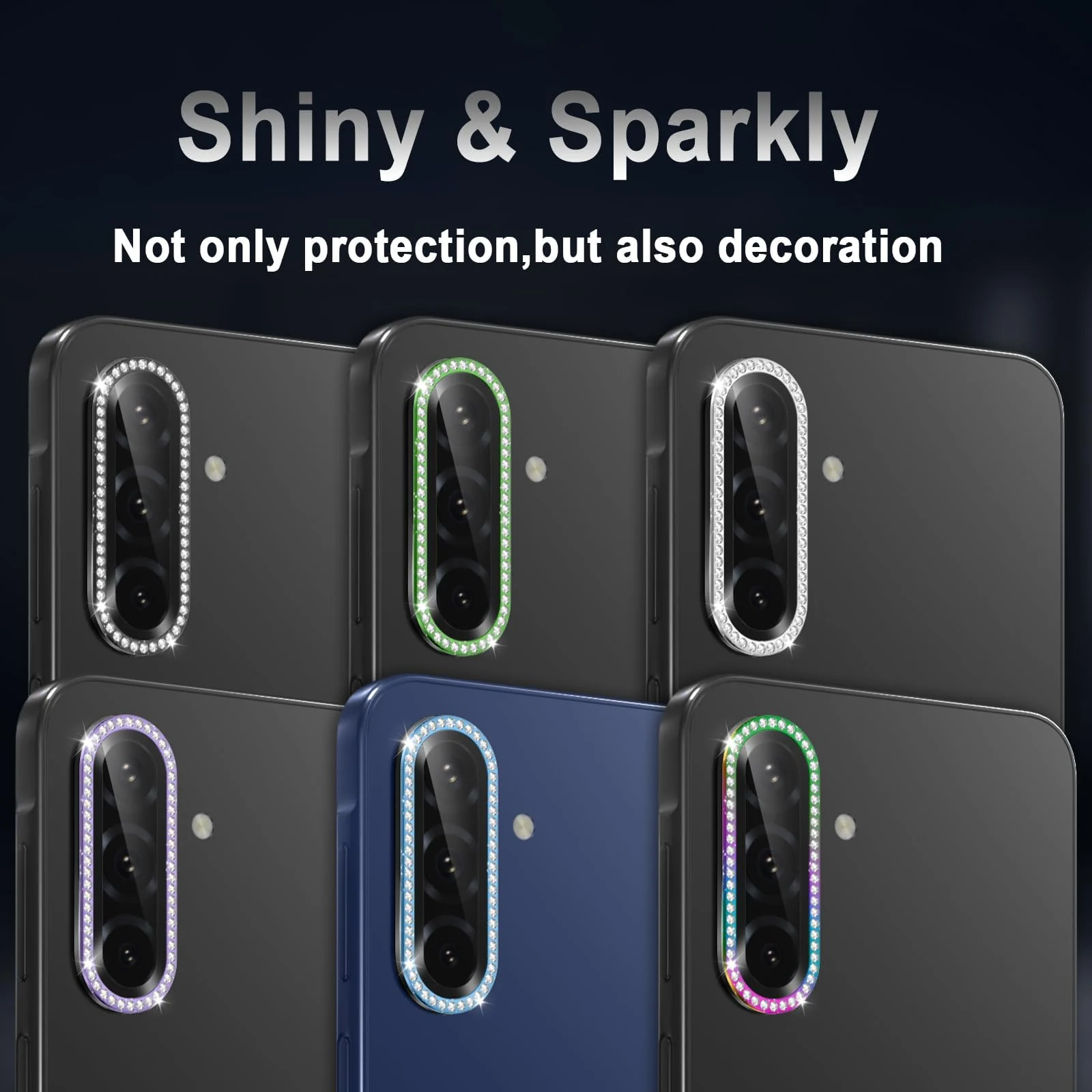 DL3 Mobilak Camera Lens Protector for Samsung Galaxy A17 5G/4G Accessories, 9H Tempered Glass Metal Individual Ring Camera Cover Screen Protector, Case Friendly, Anti Scratch - Diamond Silver