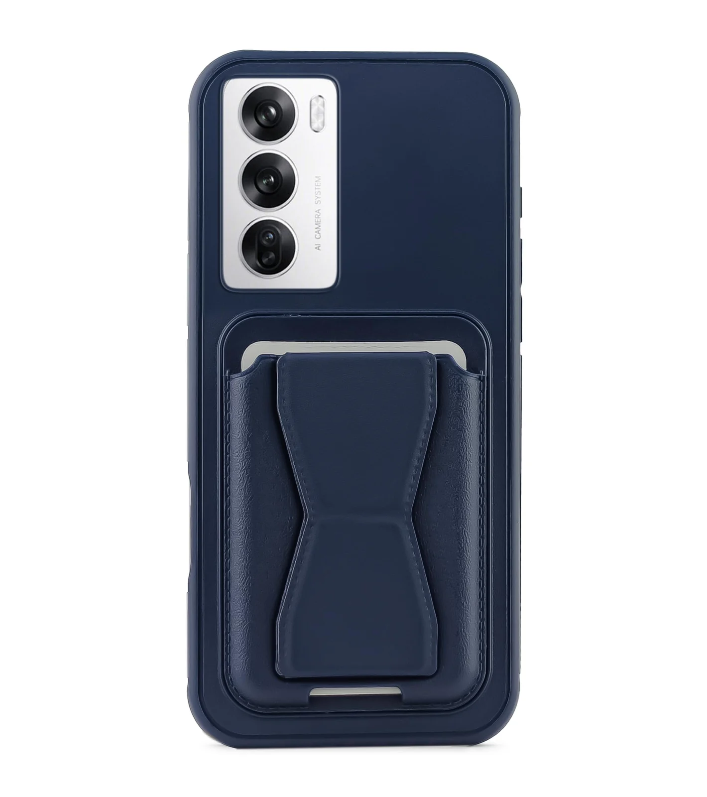 DL3 Mobilak Leather Wallet Case with Card Slot for OPPO Reno12 5G with Camera Protection and Shockproof Design - Blue