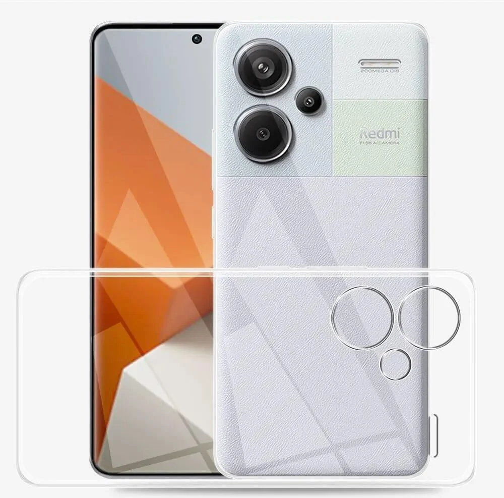 DL3 Mobilak Case Compatible with Xiaomi Redmi Note 13 Pro+ Plus 5G Case Crystal Soft TPU Gel Case Flexible Silicone Anti-Scratch Camera Protection TPU Cover - Clear