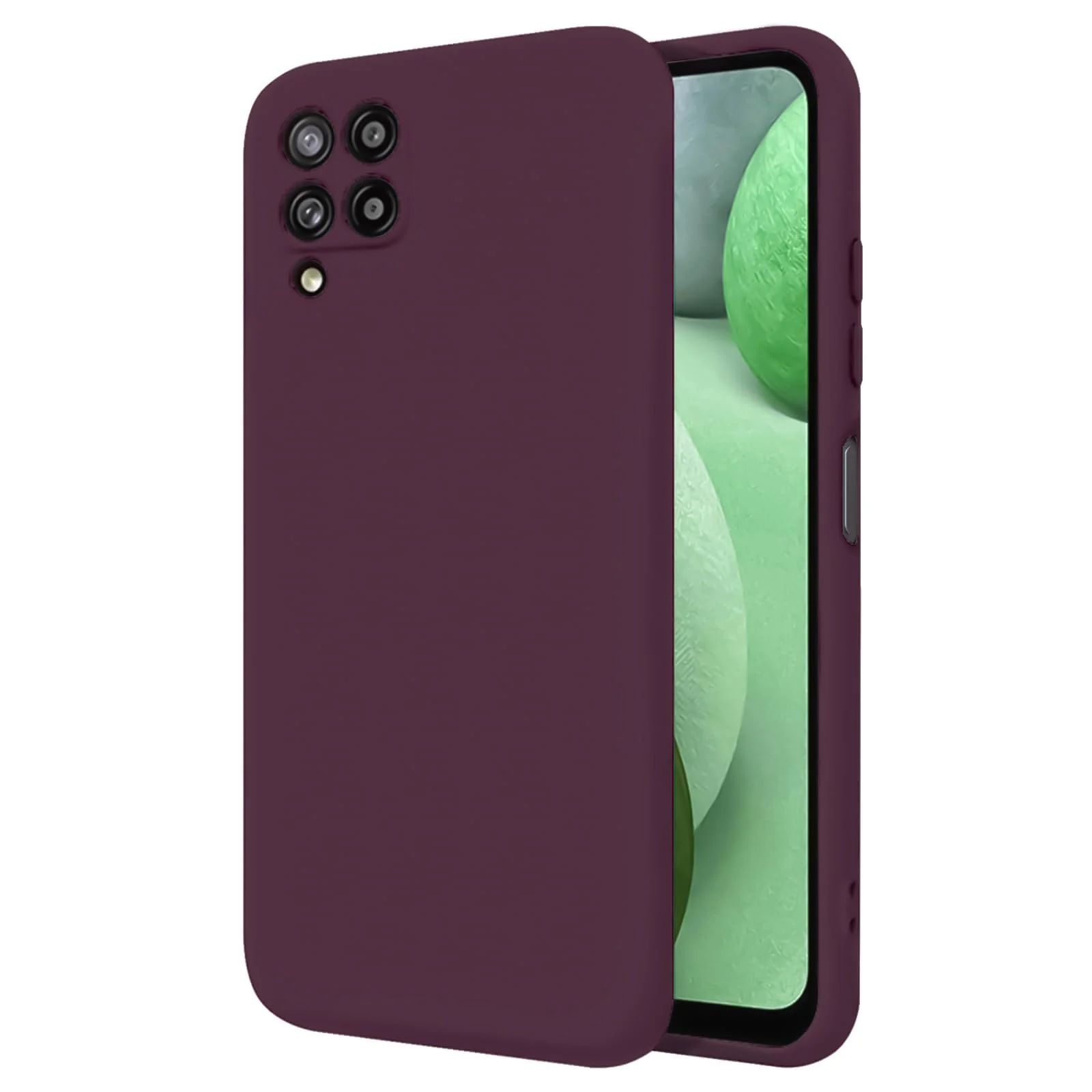 DL3 Mobilak Samsung Galaxy A12 / M12 Case, Soft Flexible Silicone Gel Rubber Bumper Cover, Full Body Shockproof Protective Phone Case (Win Red) - Wine Red