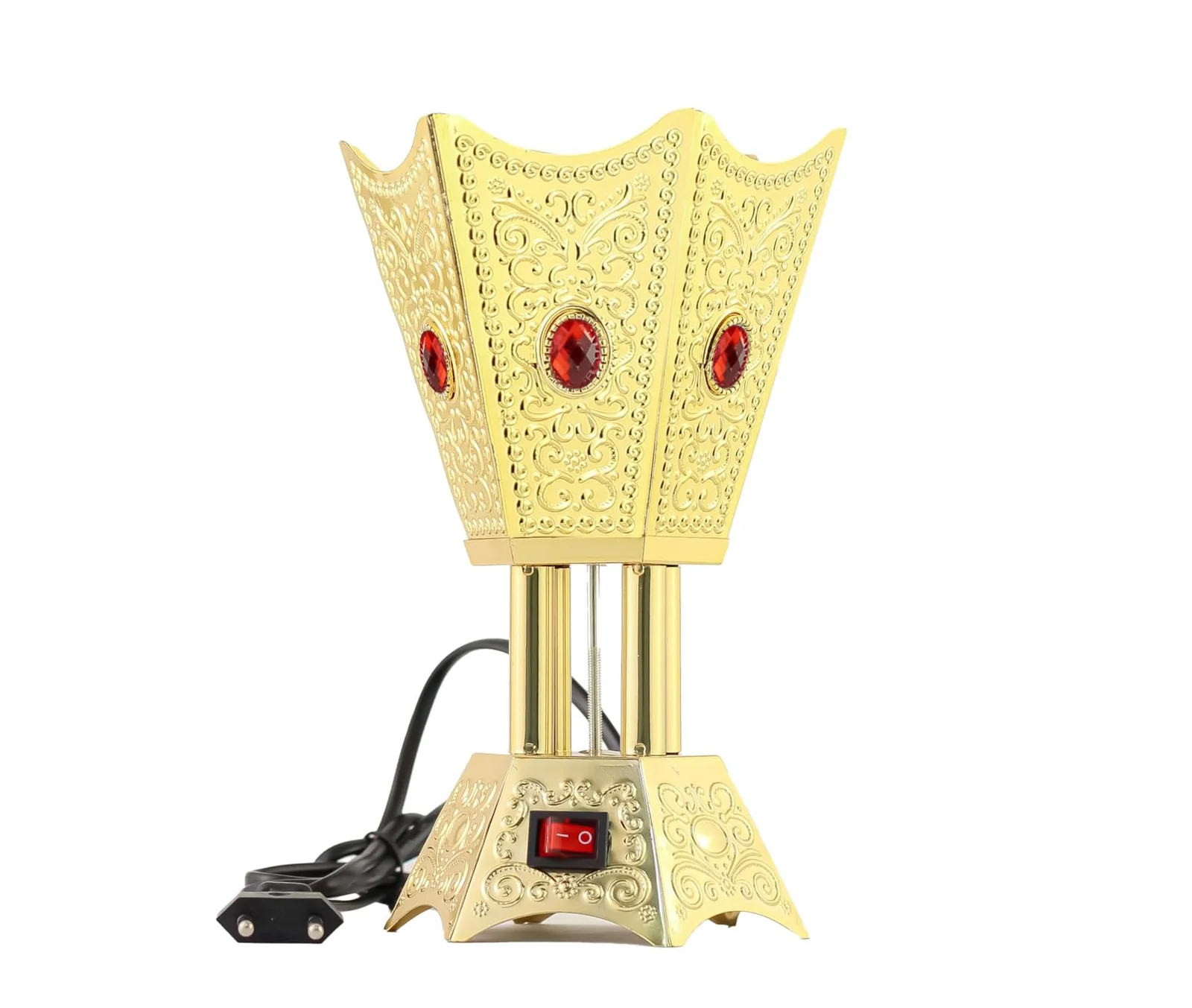 Mobigon Arabian Electric Incense Burners metal Vintage Arabic Burner, Middle Eastern Incense Holder- Electric Incense Burner Bakhoor Suitable For Arabian Oud, Home, Hotel Decor - F. Gold