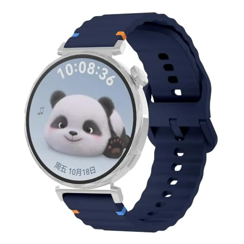 18MM Silicone Wave Band Replacement Strap for Huawei Watch GT 6/5/4 41MM, GT 5 Pro 42MM - Sports Wristband for Garmin Venu 4 41MM/3S/2S, Forerunner 265S/255S, vivoactive 4S, vivomove 3S - Blue