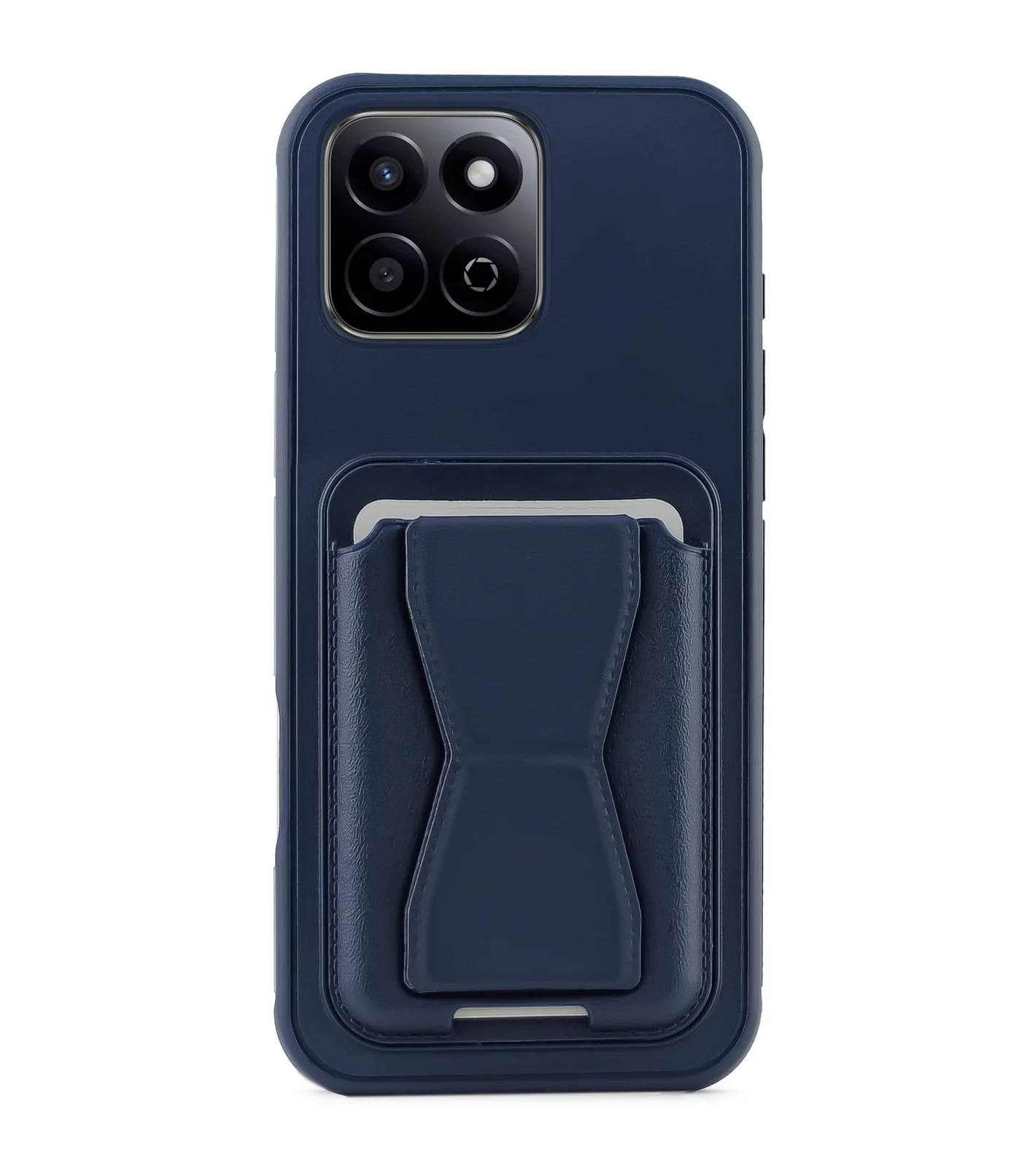 DL3 Mobilak Leather Wallet Case with Card Slot for Honor X7C with Camera Protection and Shockproof Design - Blue