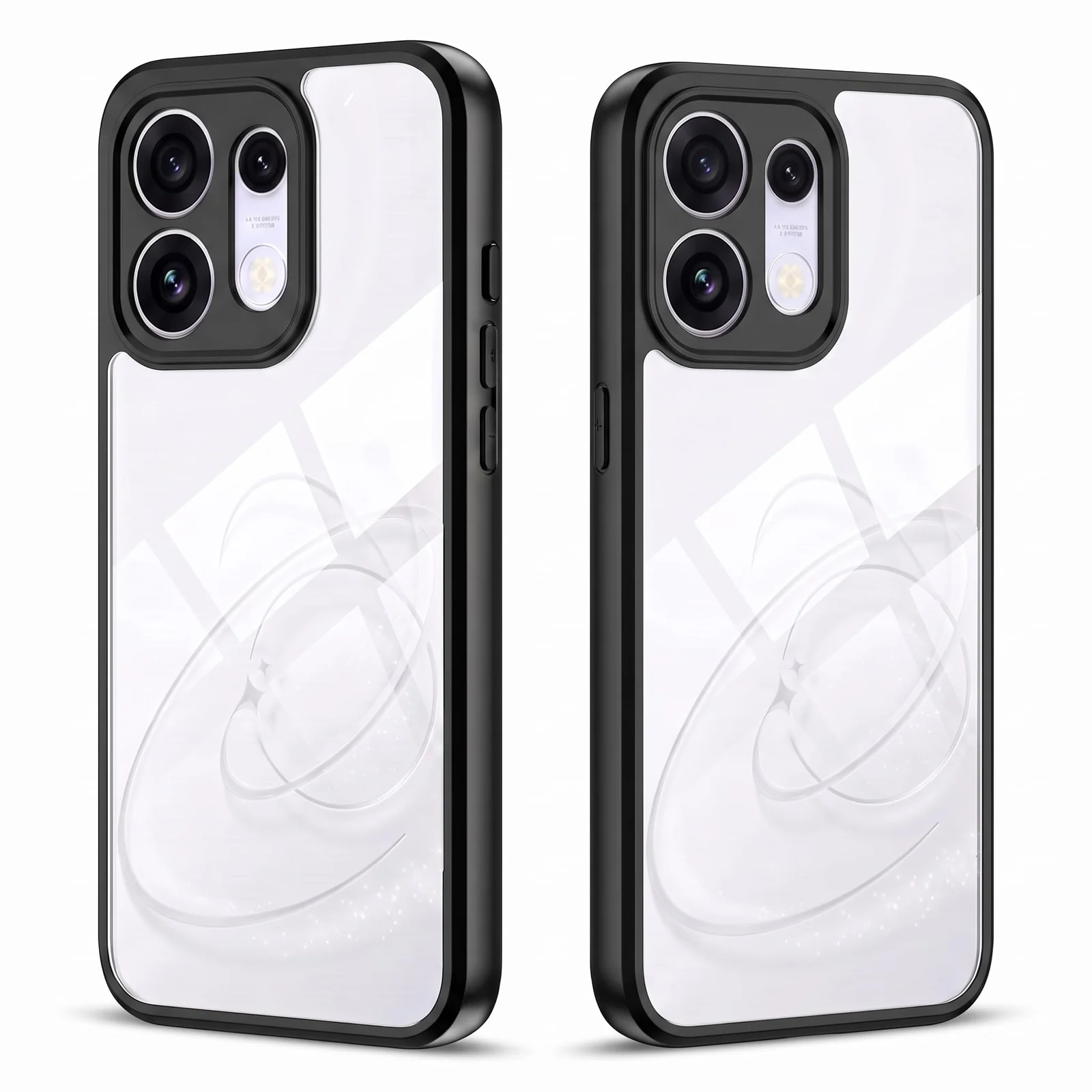 DL3 MOBILAK Clear Three-Layer Protective Phone Case for OPPO Reno 16 5G and Reno 16 Pro 5G - Black