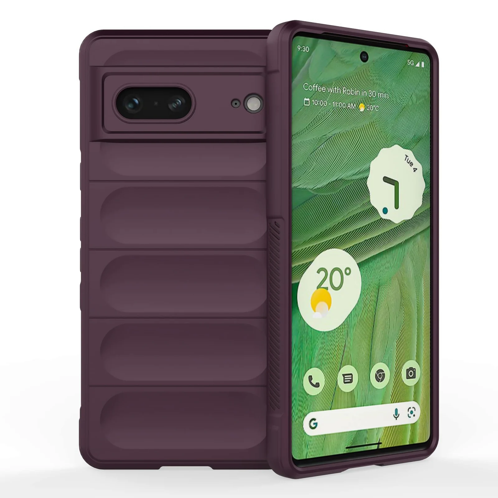 DL3 Mobilak Flexible Silicone and TPU Protective Case with Camera Protection for Google Pixel 7 - Wine Red
