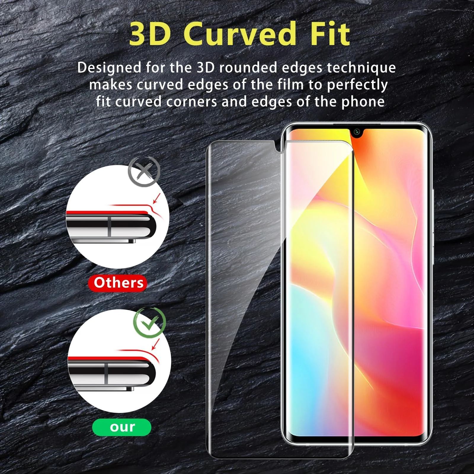 DL3 Mobilak Screen Protector for Xiaomi Mi Note 10 Pro/Mi Note 10 Lite/Mi Note 10, Tempered Glass Screen Saver Premium HD Protective, Scratch Resistant, NO-Bubble, 9H Hardness, Full Coverage Film - Clear