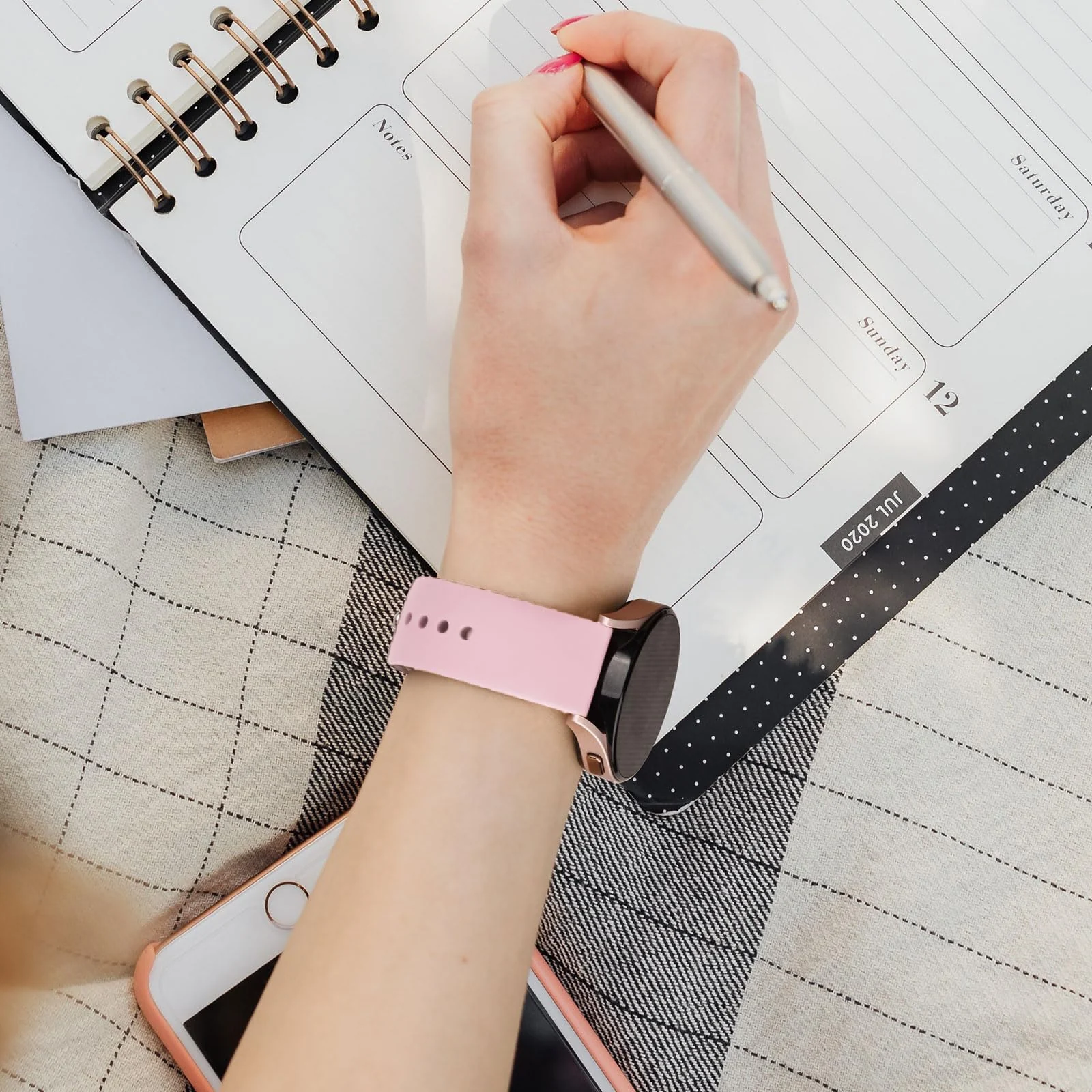 DL3 Mobilak Straps Compatible with Xiaomi Redmi Watch 5 Active/Redmi Watch 5 Lite Bracelets for Men Women, 22mm Soft Silicone Strap, Waterproof Adjustable Band Sports Replacement - Light Pink