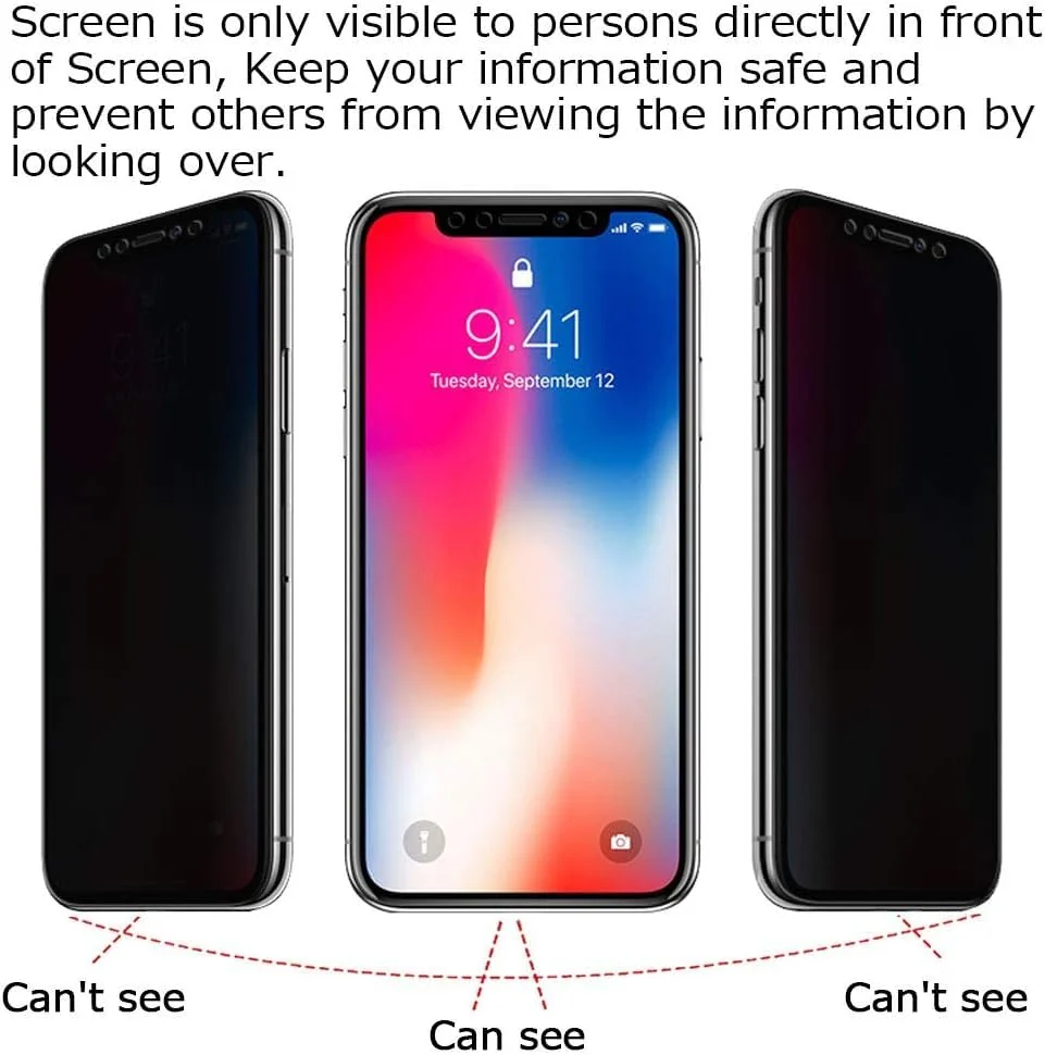 DL3 Mobilak Samsung Galaxy S9 Privacy Screen Protector, Anti-Spy 9H Hardness Tempered Glass Film [Case Friendly] [Bubble Free] - Black