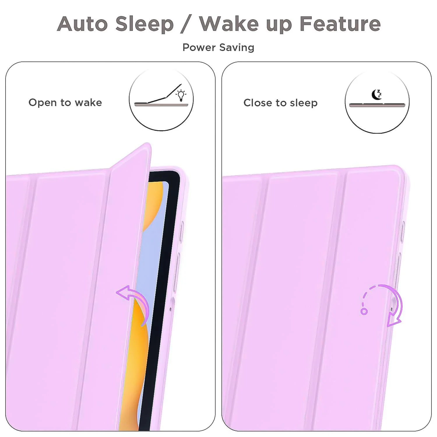DL3 Mobilak Smart Case For Samsung Galaxy Tab S6 Lite 10.4 inch 2022 (SM-P613/P619) & 2020 (SM-P610/P615) with Pencil Holder, Soft TPU Smart Stand Back Cover Auto Wake/Sleep - Pastel Violet