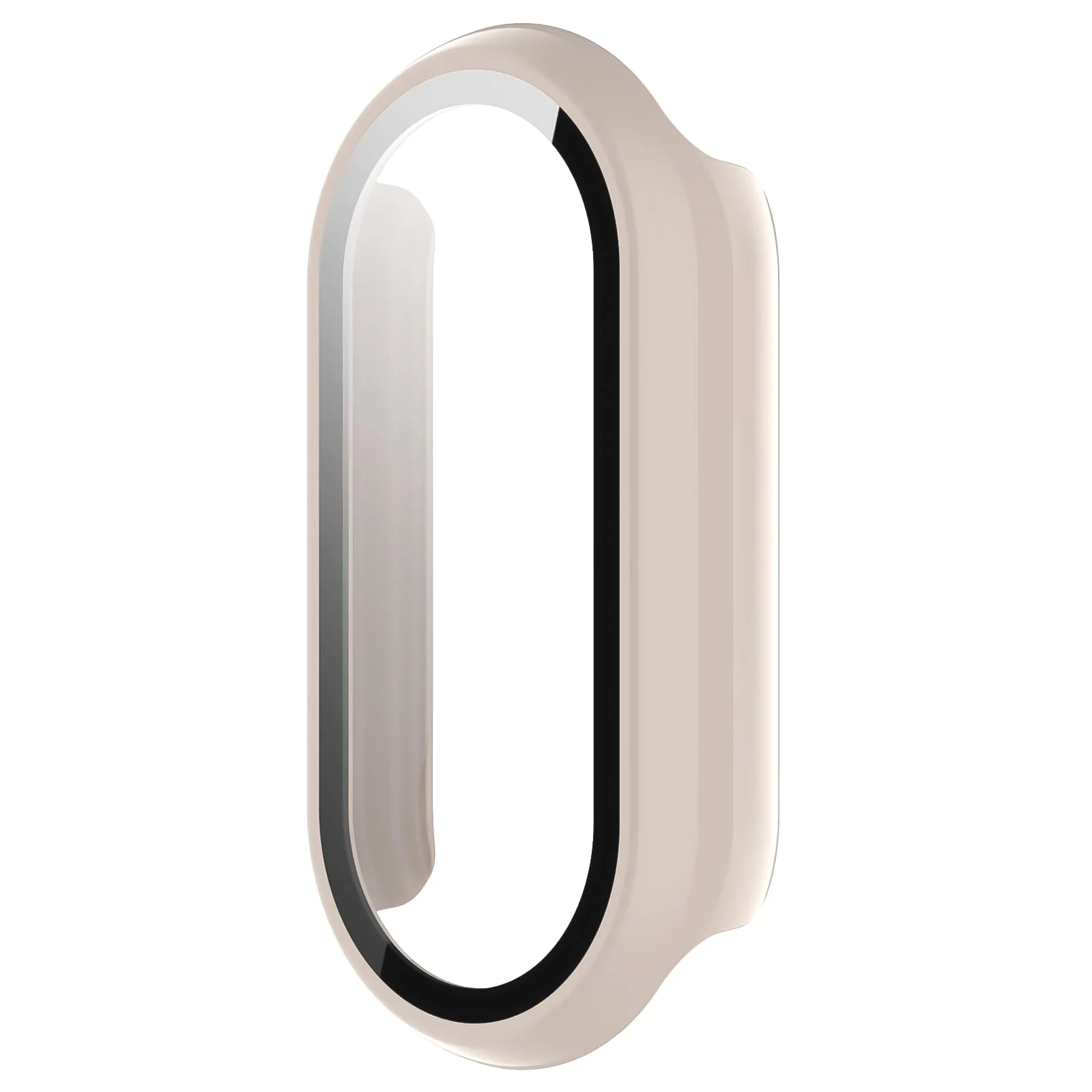 DL3 Mobilak Case Compatible with Xiaomi Mi Band 10, Full Coverage Slim Hard Case Protective Bumper Built-in Tempered Glass Screen Protector Shell for Xiaomi Smart Band 10 - Ivory White