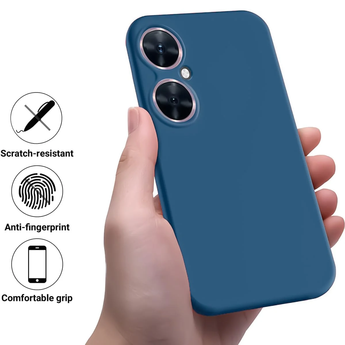 DL3 Mobilak Silicone Protective Case for Huawei nova 11i, Shock-absorbing protection, Scratch-resistant surface, Soft microfiber lining - Royal Blue