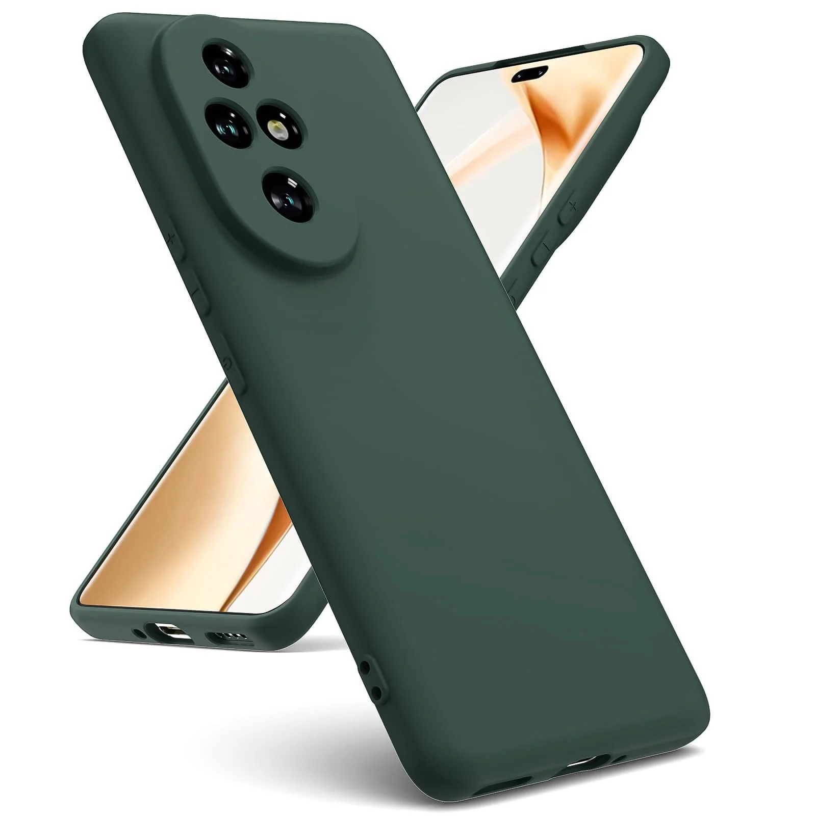 DL3 Mobilak Liquid Silicone Case for Honor 200 5G, Not compatible with MagSafe, Supports wireless charging, Camera protection - Green