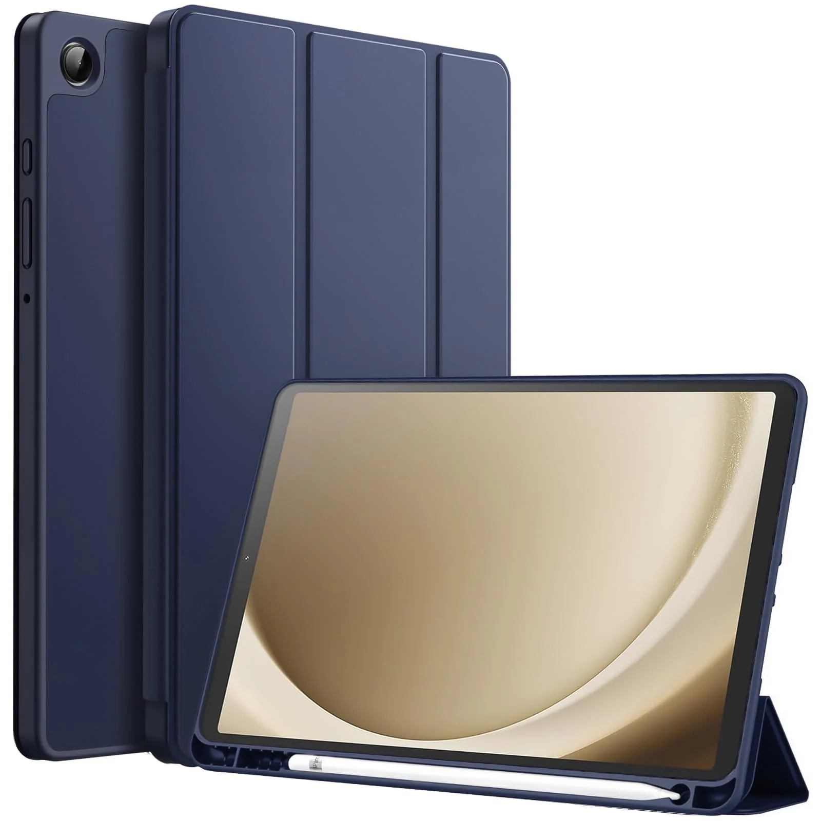 DL3 Mobilak Samsung Galaxy Tab A9 Cover Case 8.7 inch Tablet Cover [SM-X110/X115/X117] Case with Pen Holder, Soft TPU Back Trifold Stand Protective Smart Cover Flip, Auto Wake&Sleep