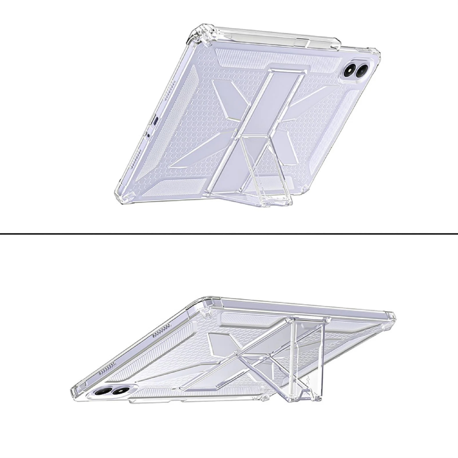 DL3 Mobilak Transparent Stand Case for Huawei MatePad SE 11 inch 2024 Tablet Shockproof, Thin Slim Lightweight Anti-Yellowing Bumper, Kickstand Cover, with Pencil Holder - Clear